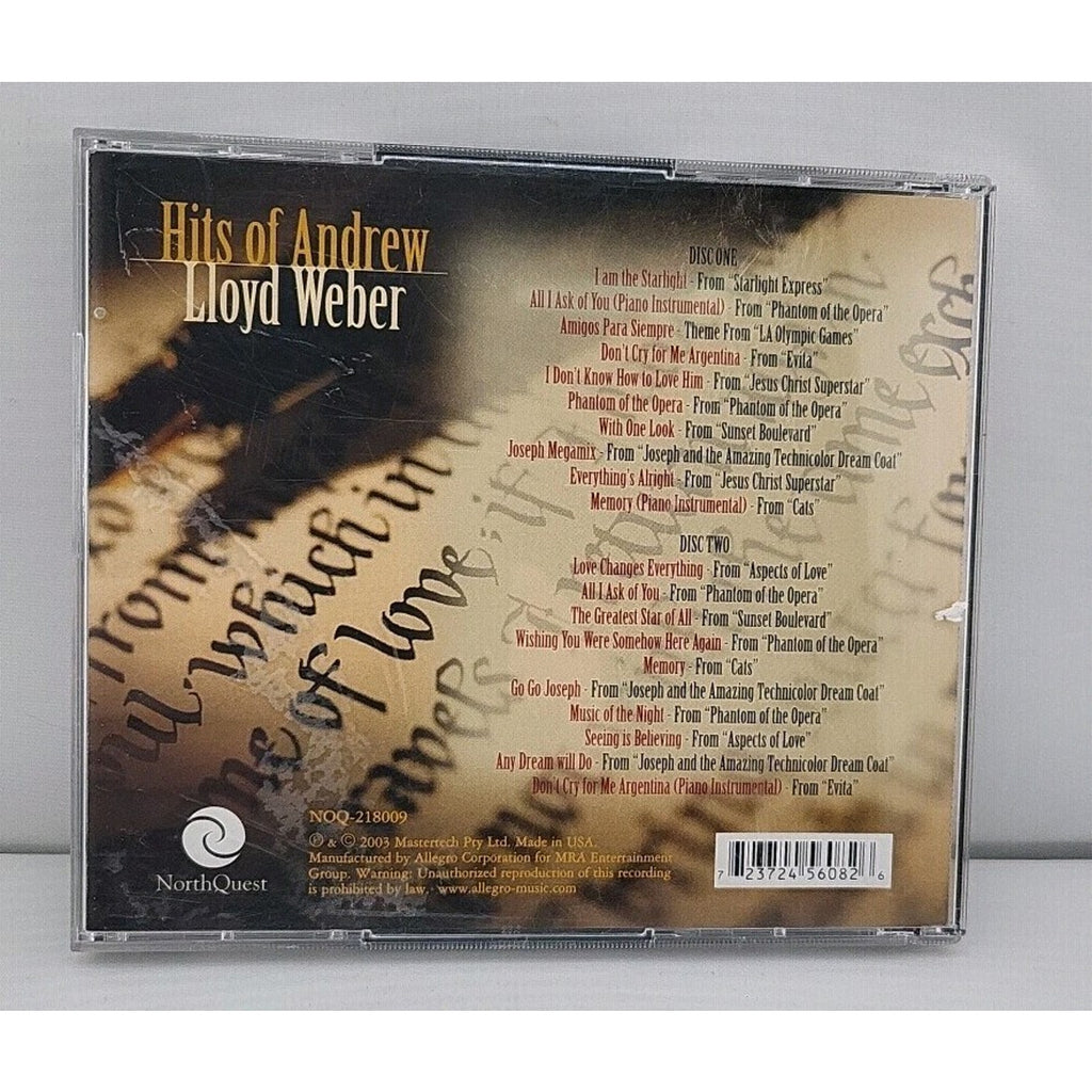 Hits of Andrew Lloyd Webber by Various (2 CD, 2003)