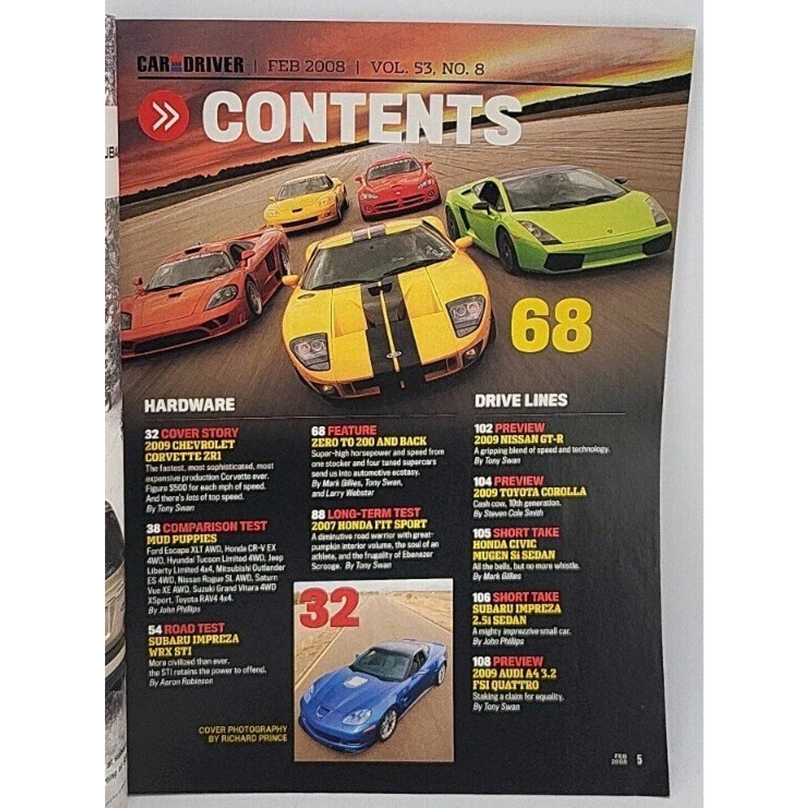 Car And Driver Magazine - February 2008 - Vol. 53 No. 8