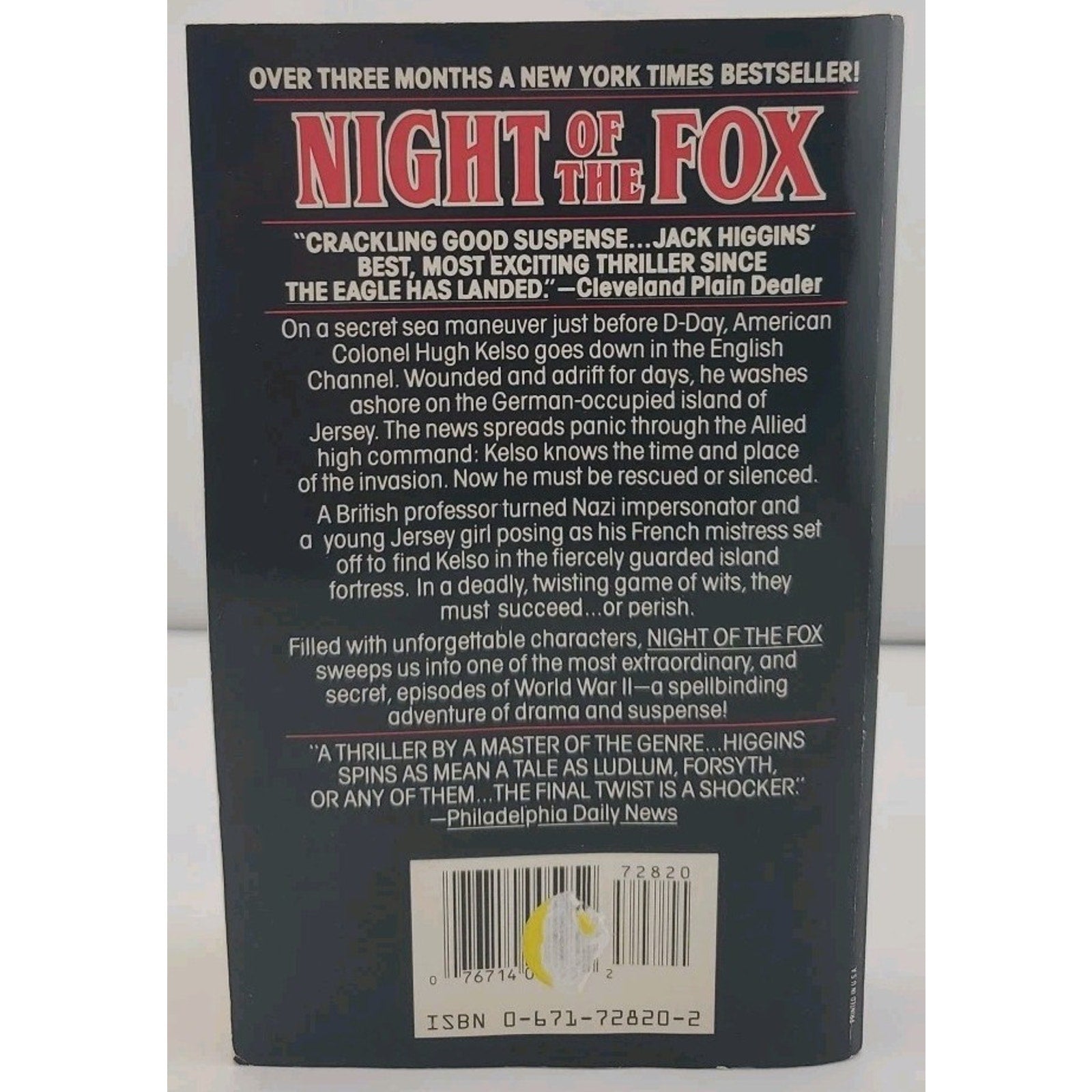 Night of the Fox by Jack Higgins (1987, Mass Market)