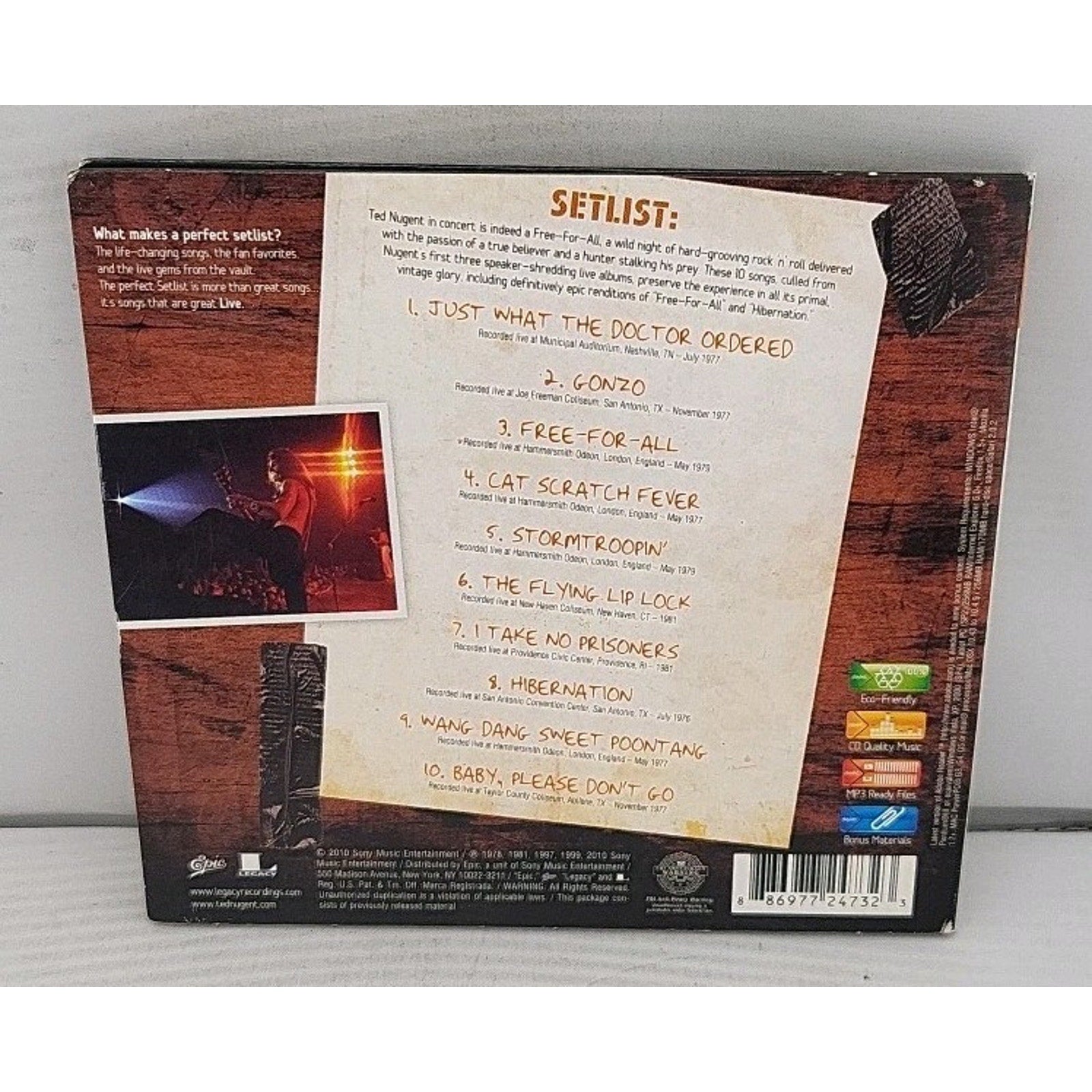 Setlist: the Very Best of Ted Nugent Live by Ted Nugent (CD, 2010)
