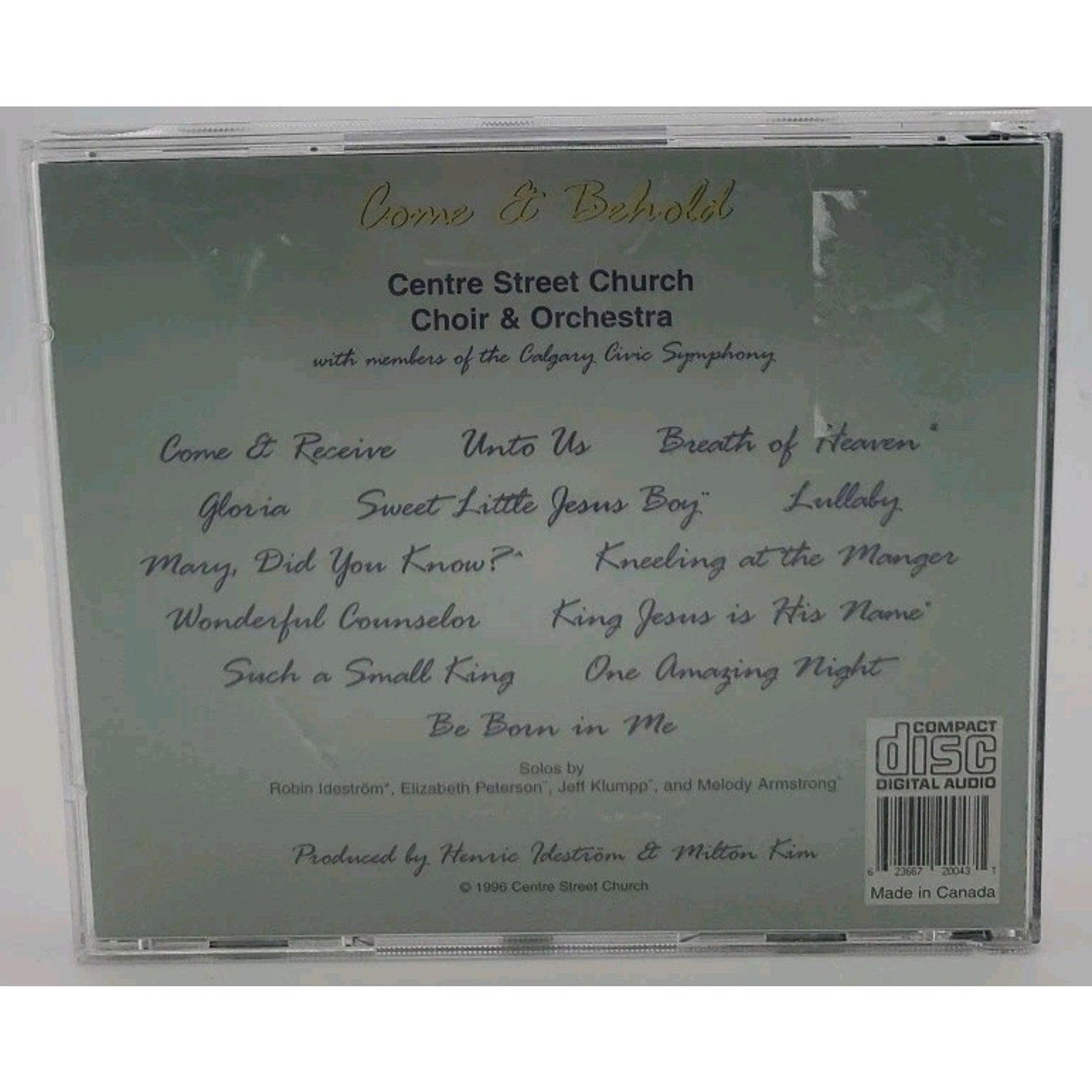 Come & Behold Centre Street Church Choir & Orchestra (CD)