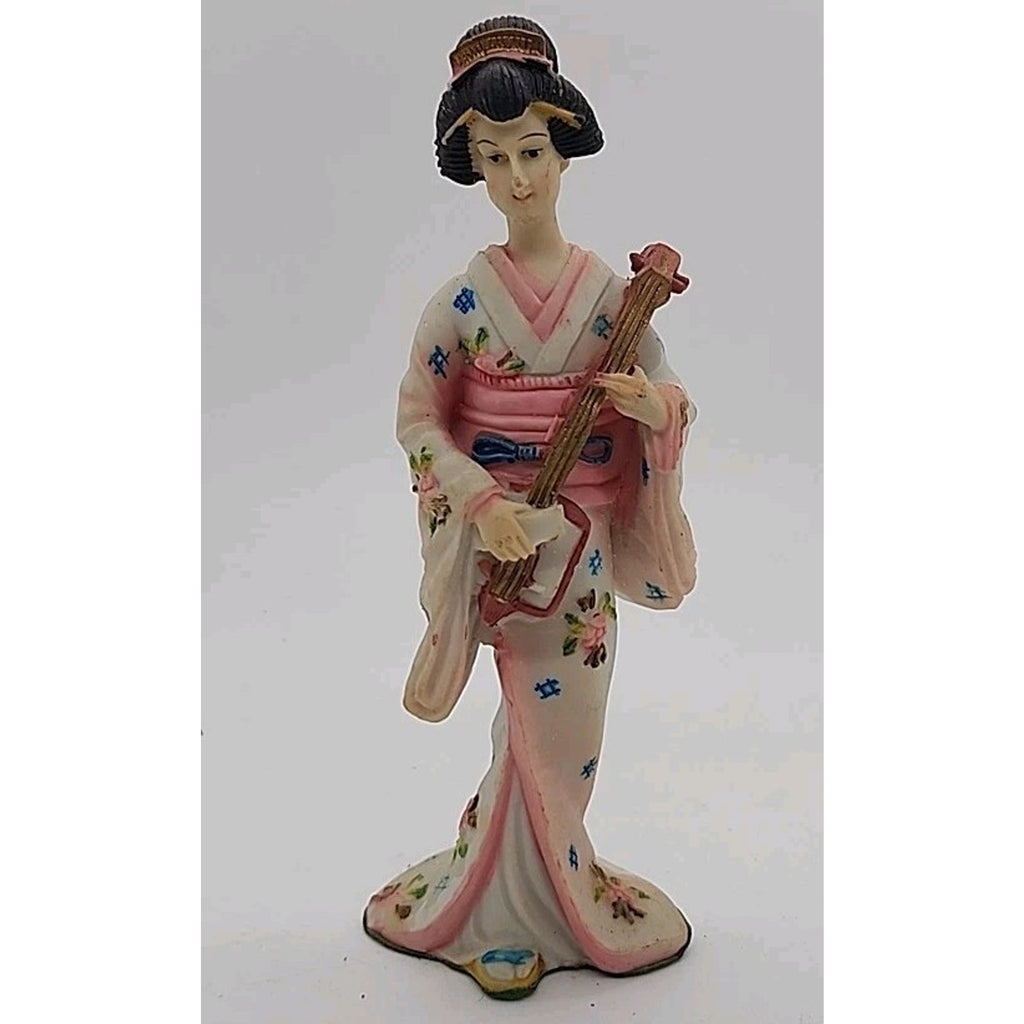 One Japanese Woman Musician Figurine Hand Painted