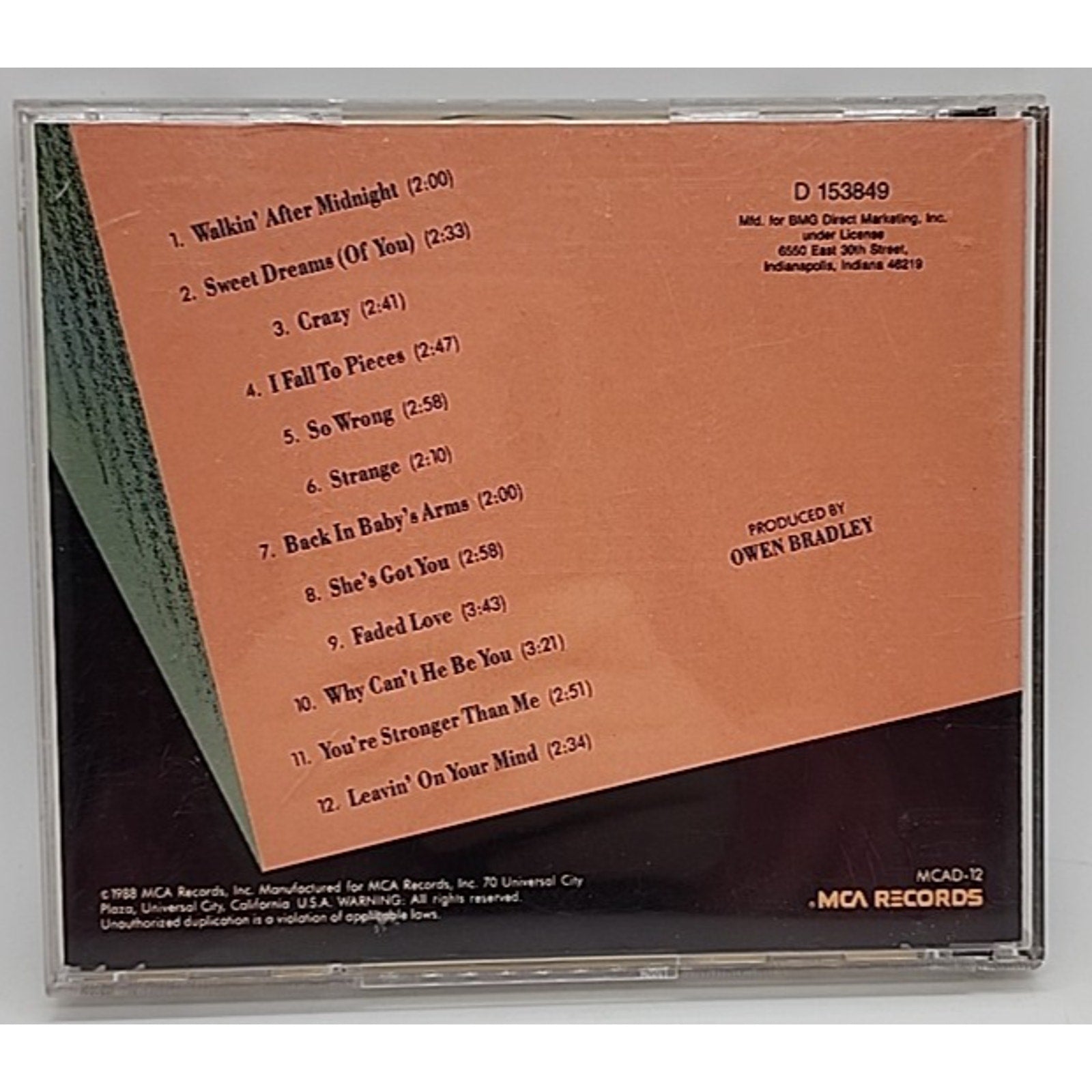 Patsy Cline - 12 Greatest Hits (CD, 1988)
