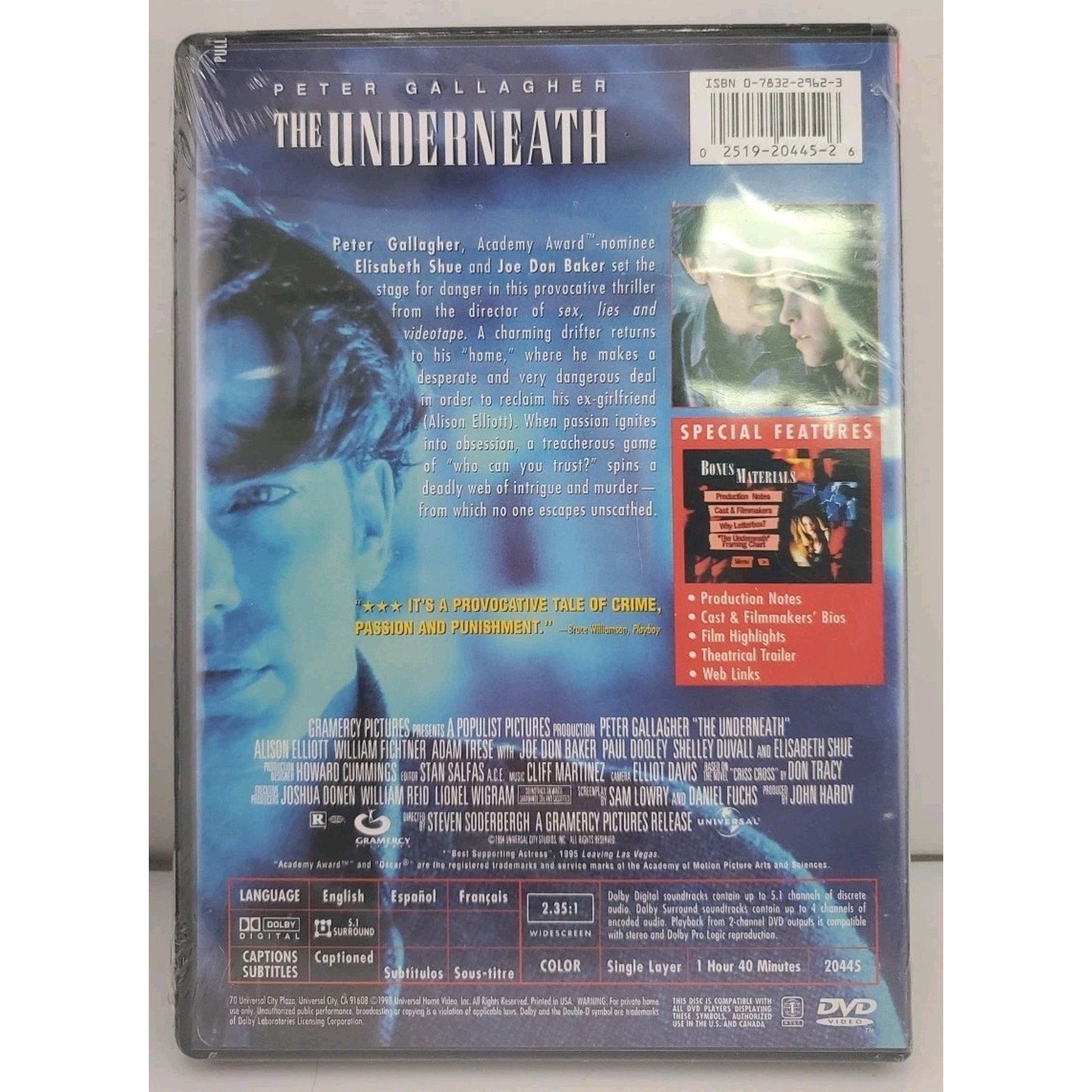 The Underneath (DVD, 1995) *Brand New*