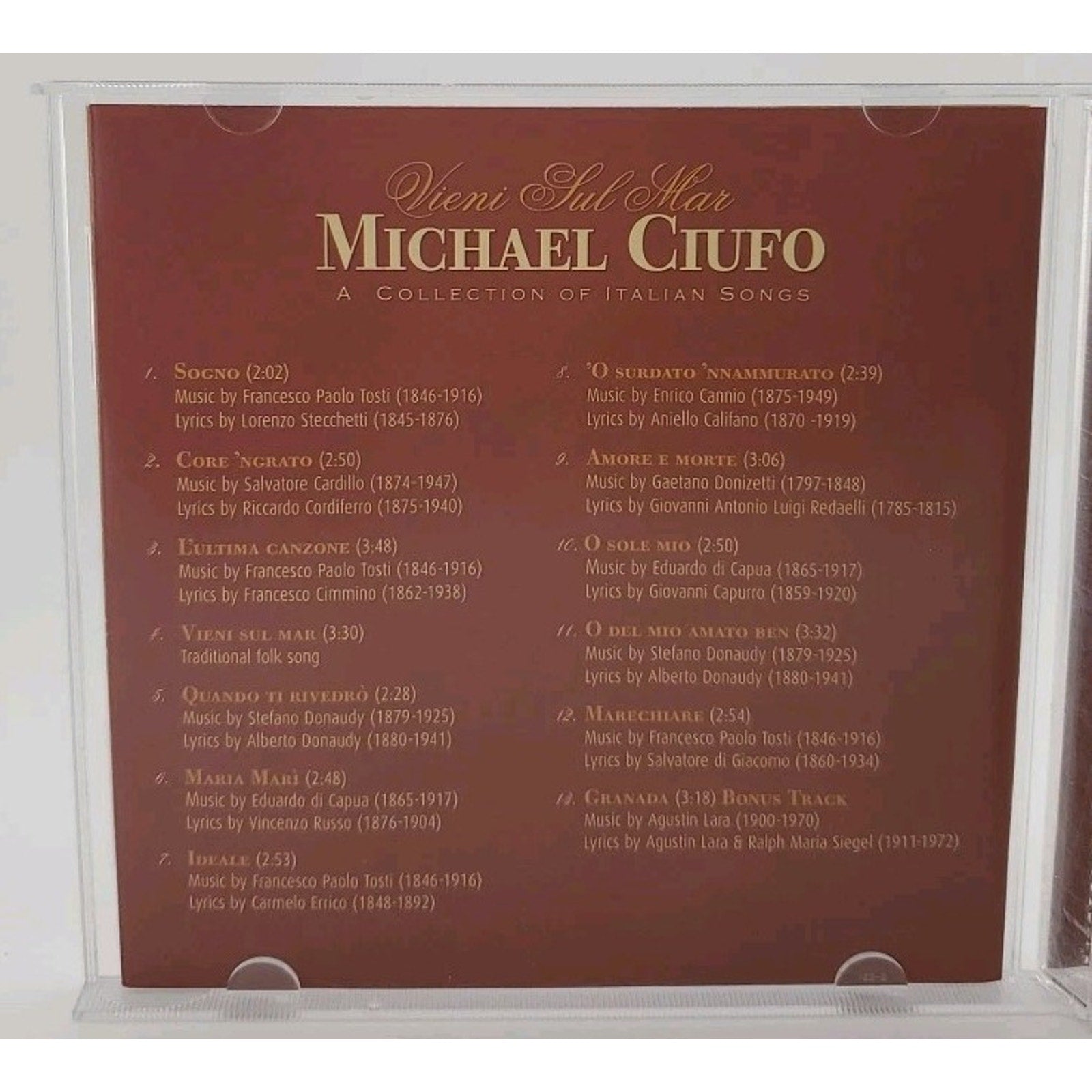 Michael Ciufo : Vieni Sul Mar: A Collection of Italian (CD)