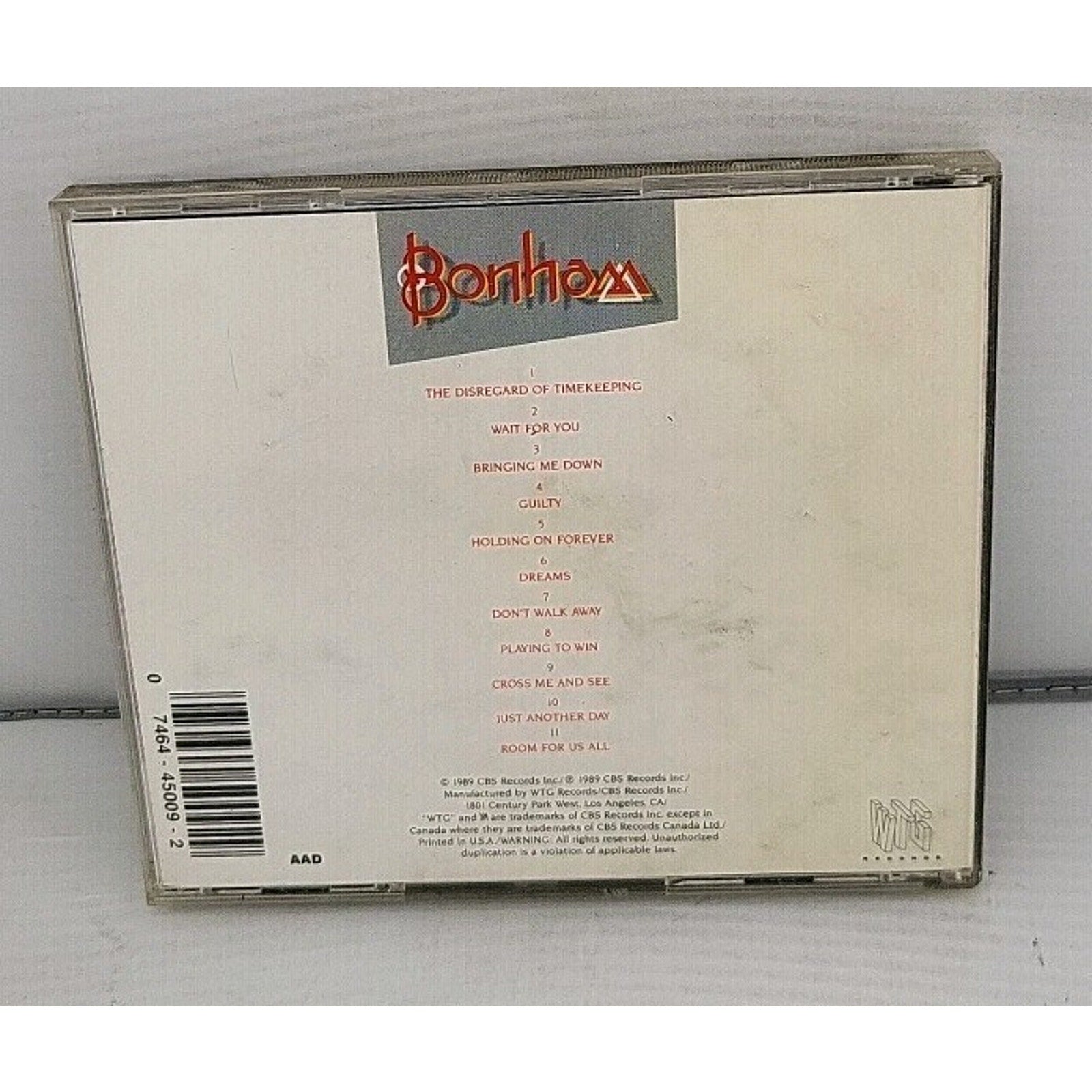 Disregard of Timekeeping by Bonham (CD, 1989)