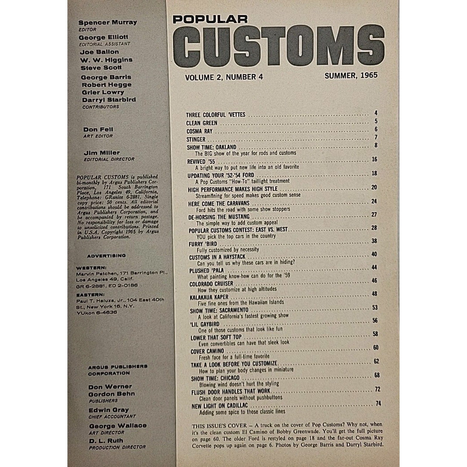Popular Customs Magazine Summer 1965