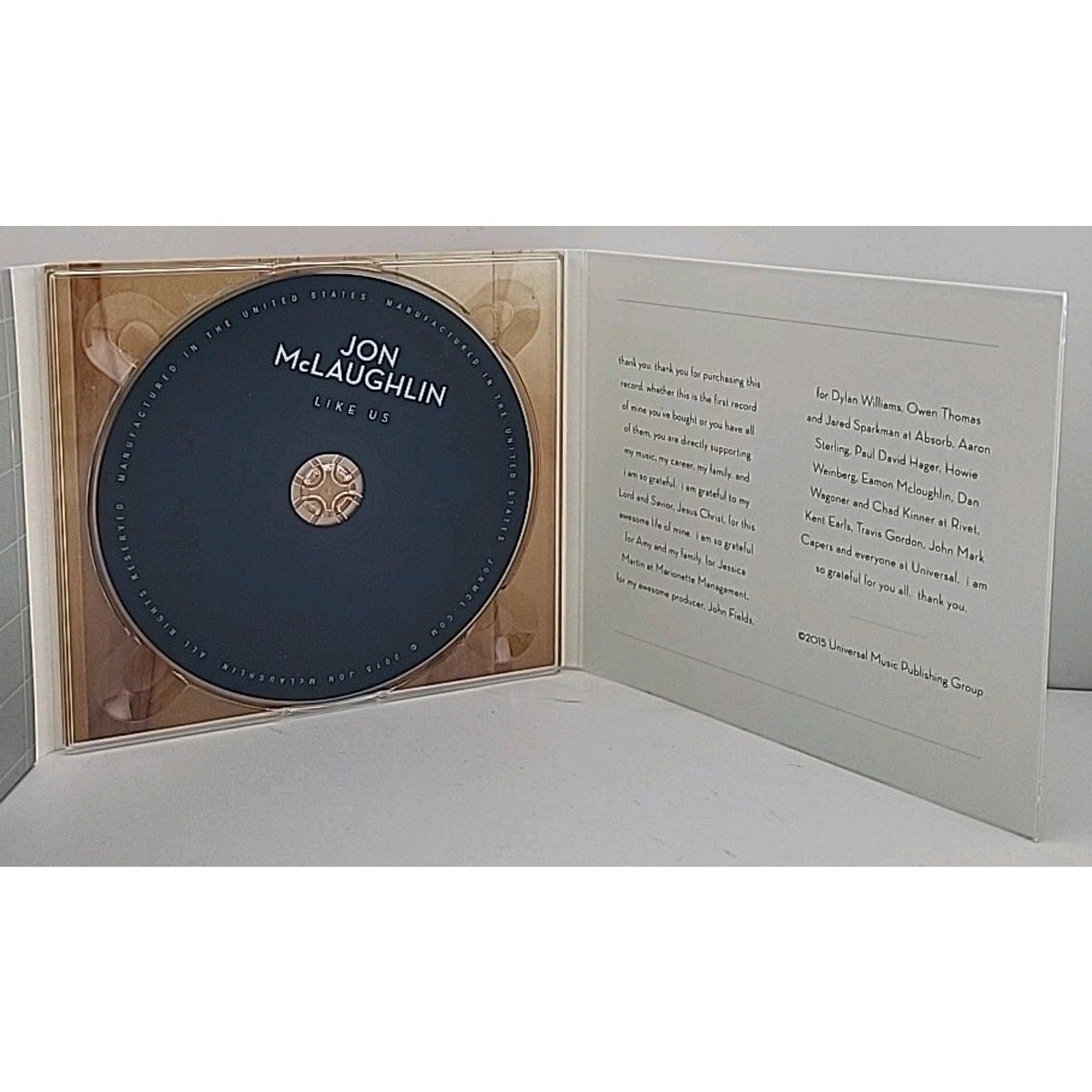 Like Us [Digipak] by Jon McLaughlin (Pop) (CD, Oct-2015, Razor & Tie)