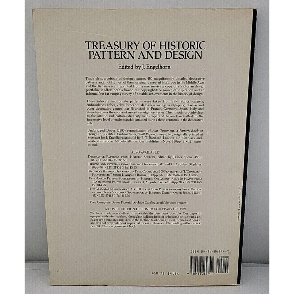 Treasury of Historic Pattern and Design by J. Engelhorn (1990, Trade Paperback)