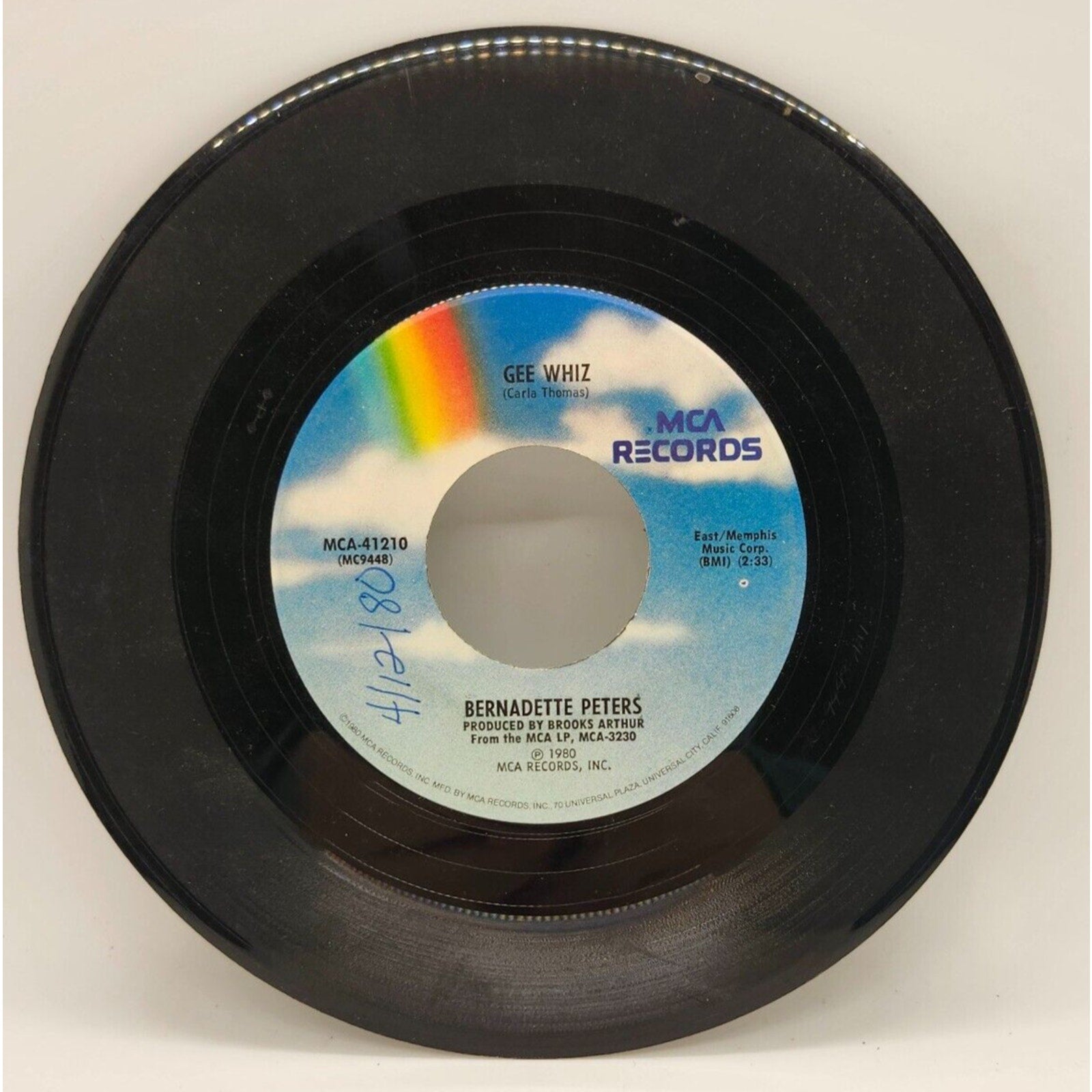 Gee Whiz / I Never Thought I'd Break By Bernadette Peters (Record) - 41210