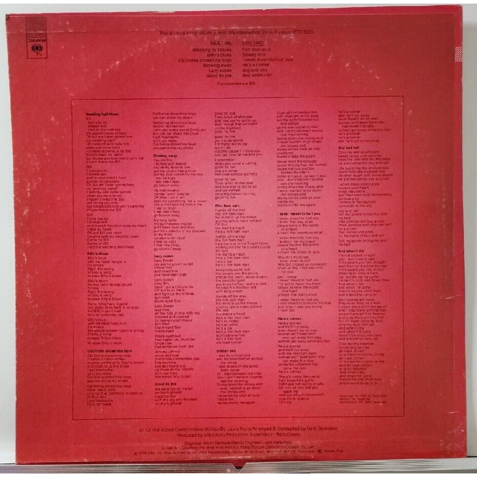 Laura Nyro The First Songs KC-31410 (Record)