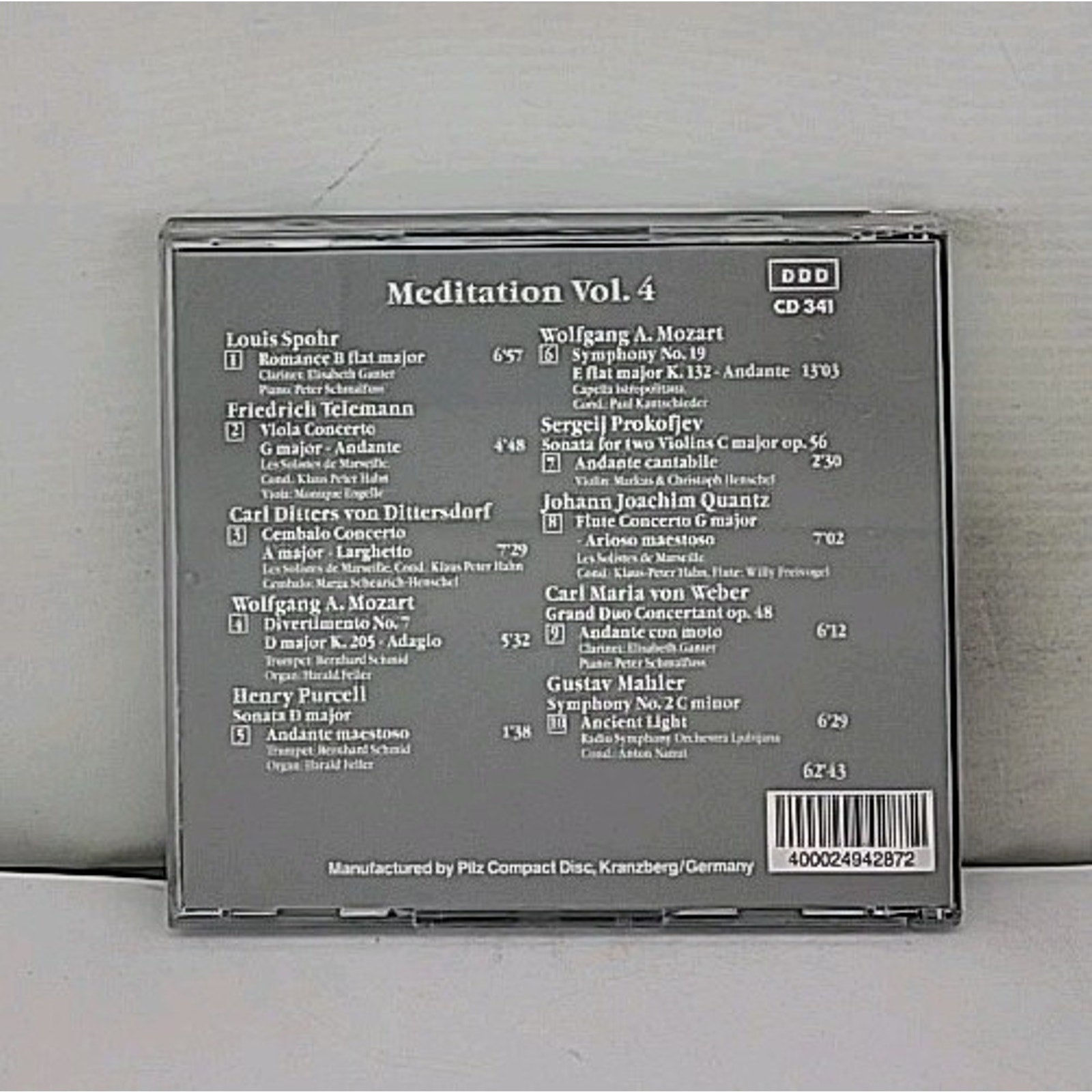 Meditation Vol. 4 Vienna Master Series CD Spohr Telemann Mozart Mahler