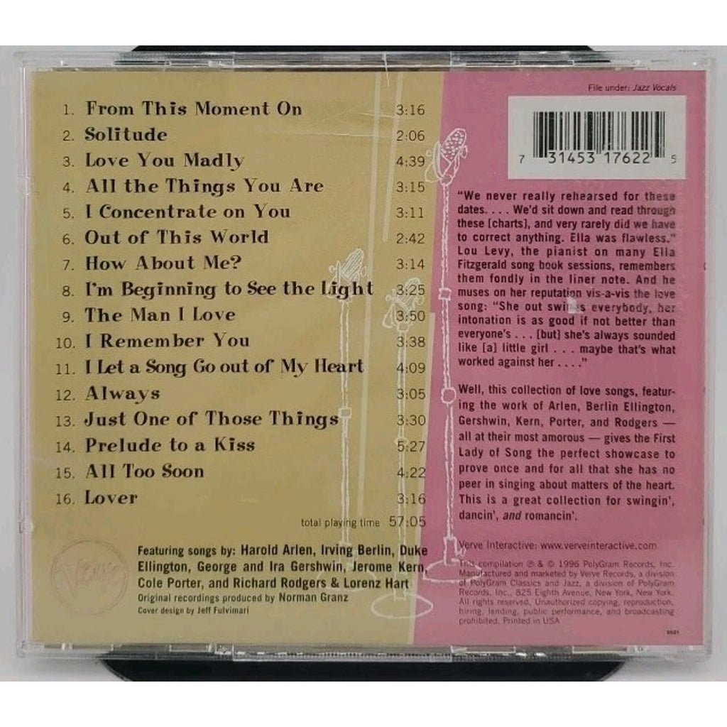 Love Songs: Best of Verve Songbooks by Ella Fitzgerald (CD, 1996)