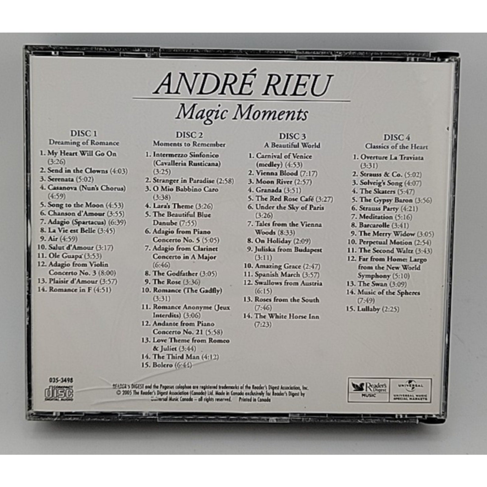 Reader's Digest Andre Rieu Magic Moments Cds