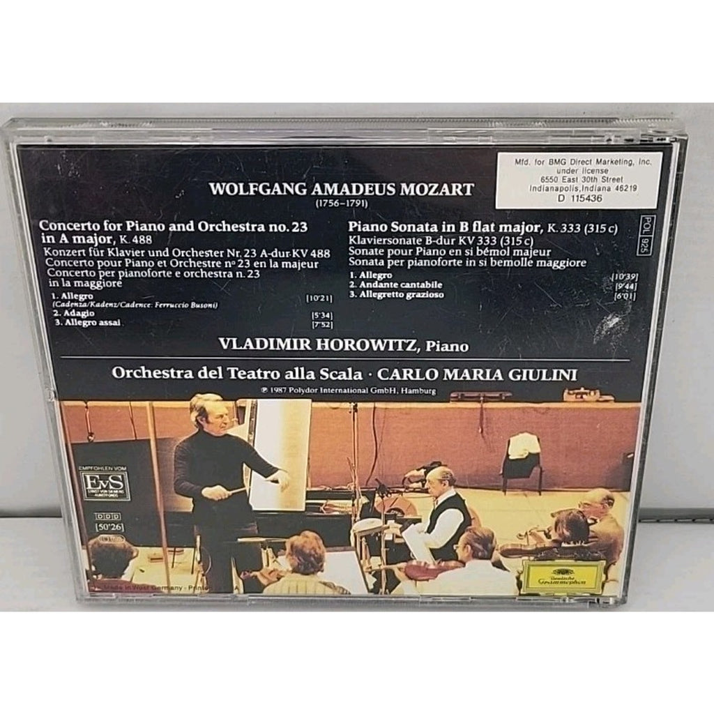 Horowitz Plays Mozart: Piano Concerto No. 23 K. 488 / Piano Sonata K. 333 CD