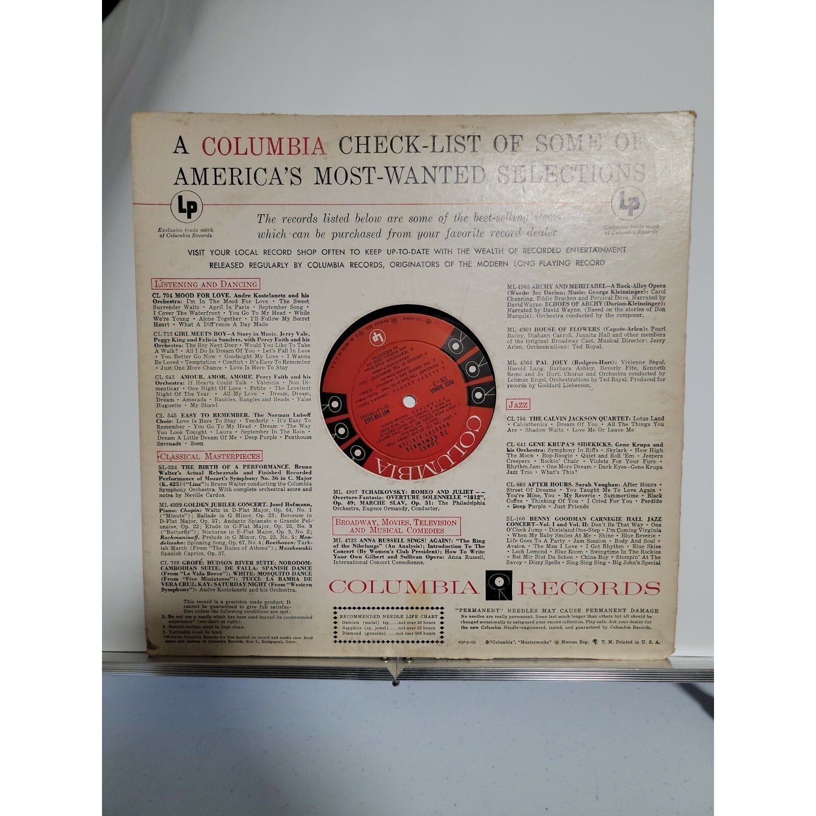 Various - Columbia Record Club Songs To Remember (Vinyl)