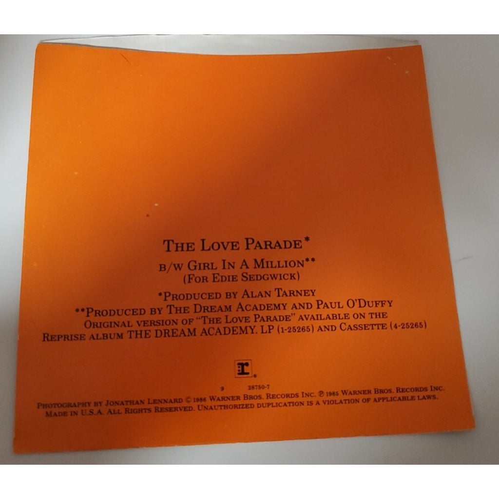 The Dream Academy The Love Parade - Picture Sleeve 45 RPM 7” Record