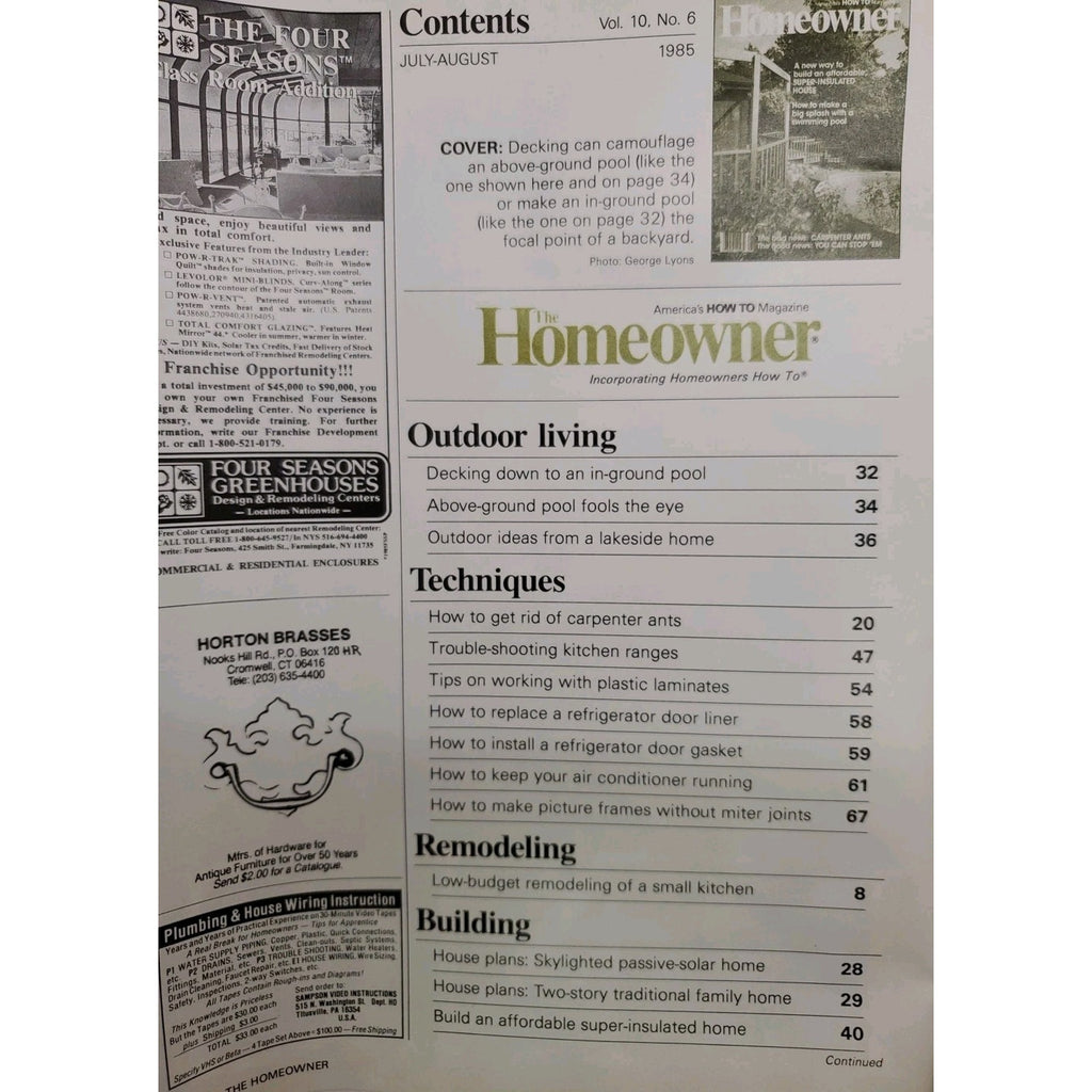 The Homeowner July-August 1985 Magazine