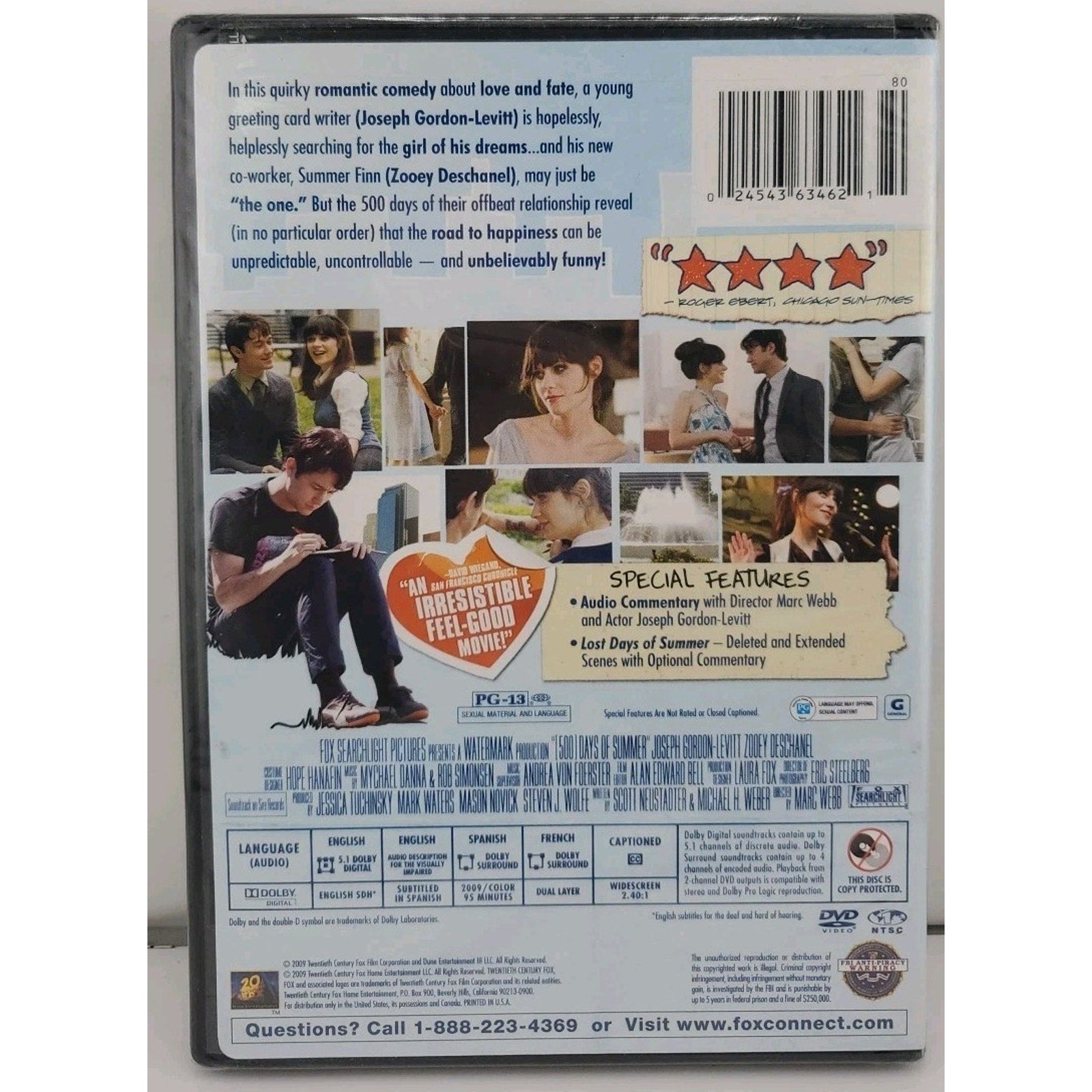 500 Days of Summer (DVD, 2009) *Brand New*