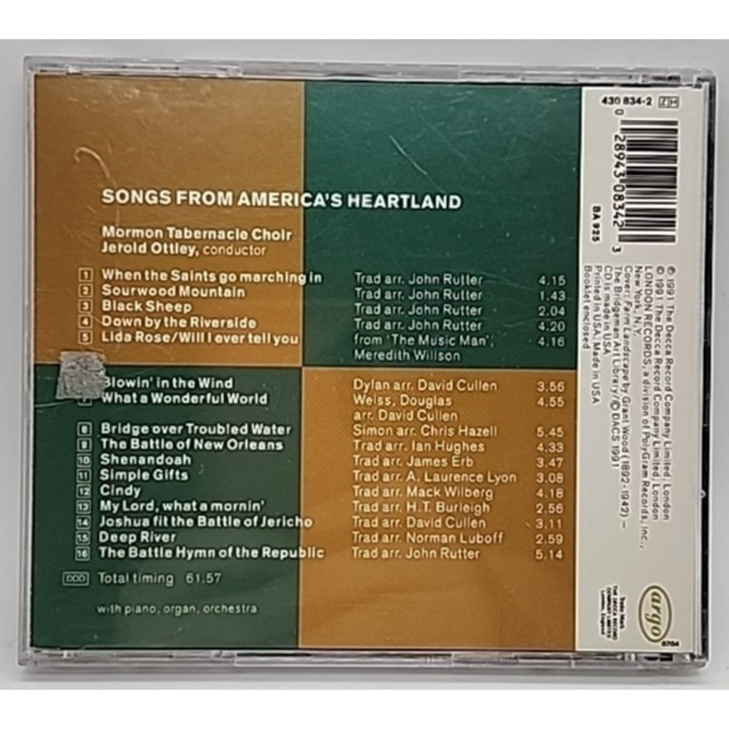 Songs from American's Heartlan by Mormon Tabernacle Choir (CD, 1991)