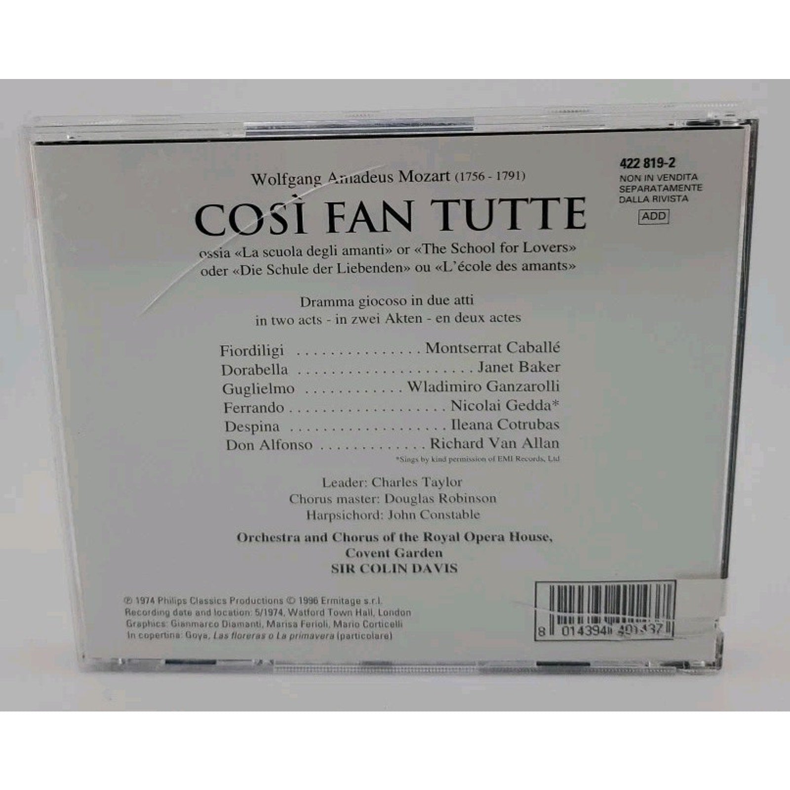 CD Mozart - Cosi Fan Tutte