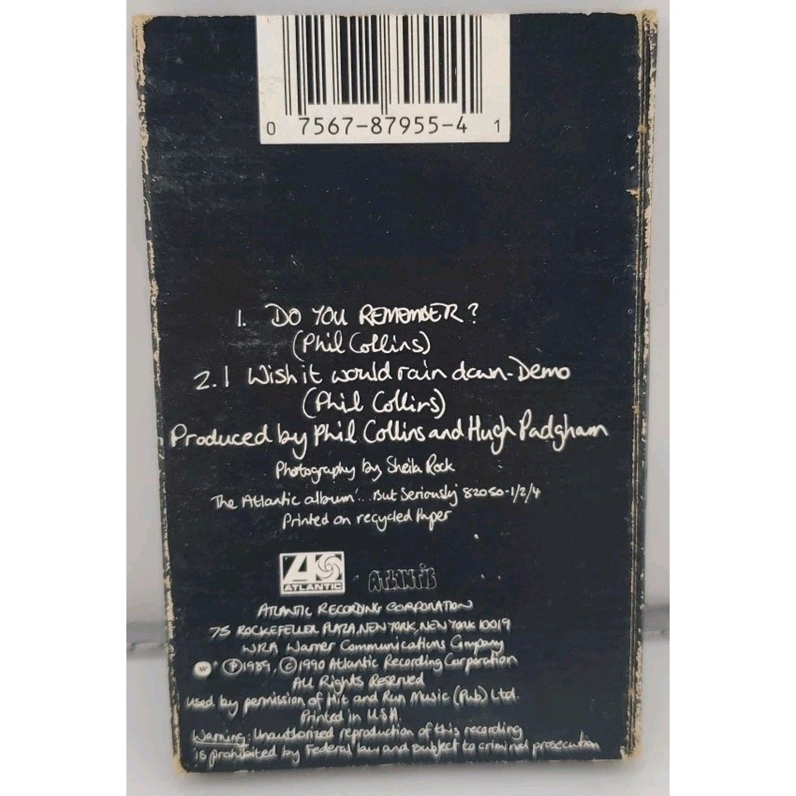 Phil Collins - Do You Remember? / I Wish It Would Rain Demo Cassette Single 1990
