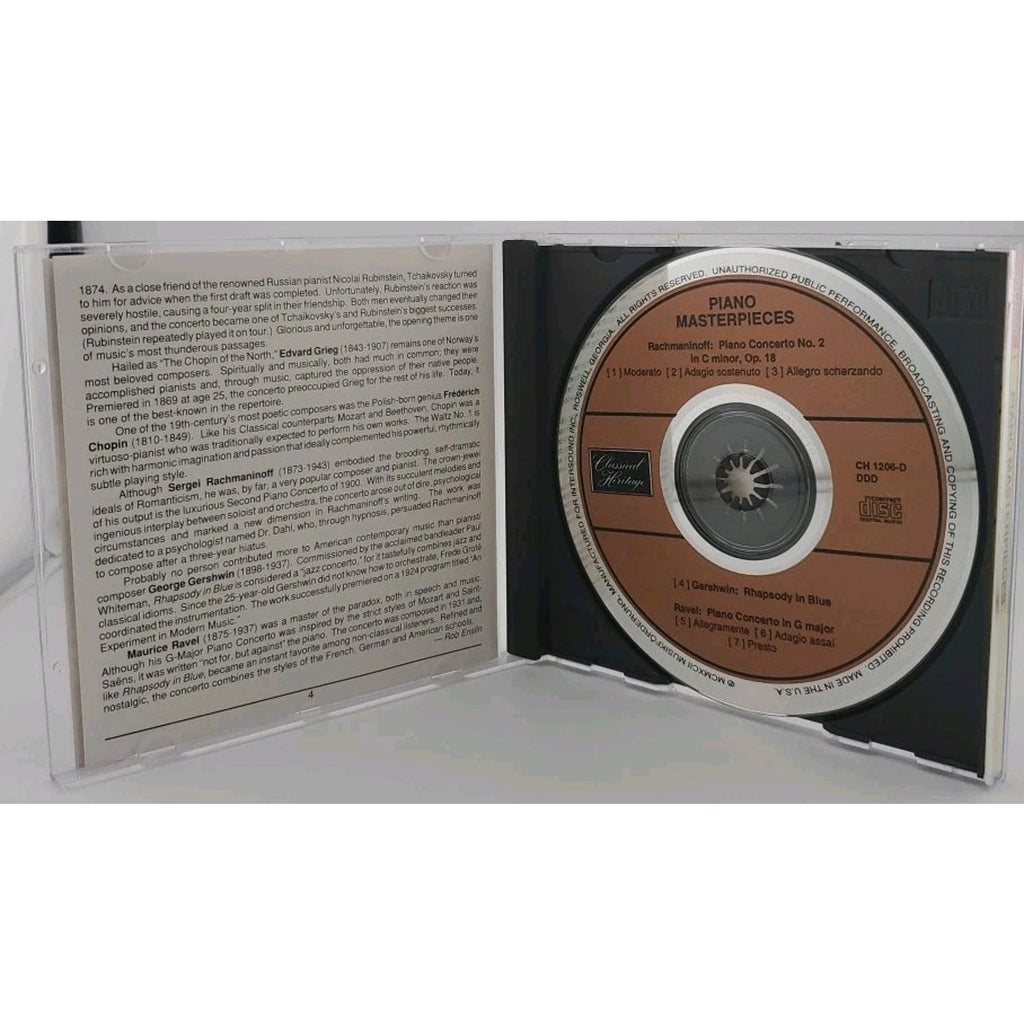 Lot Of 4 Piano Masterpieces by Various (CD, 1992, Classical Heritage)