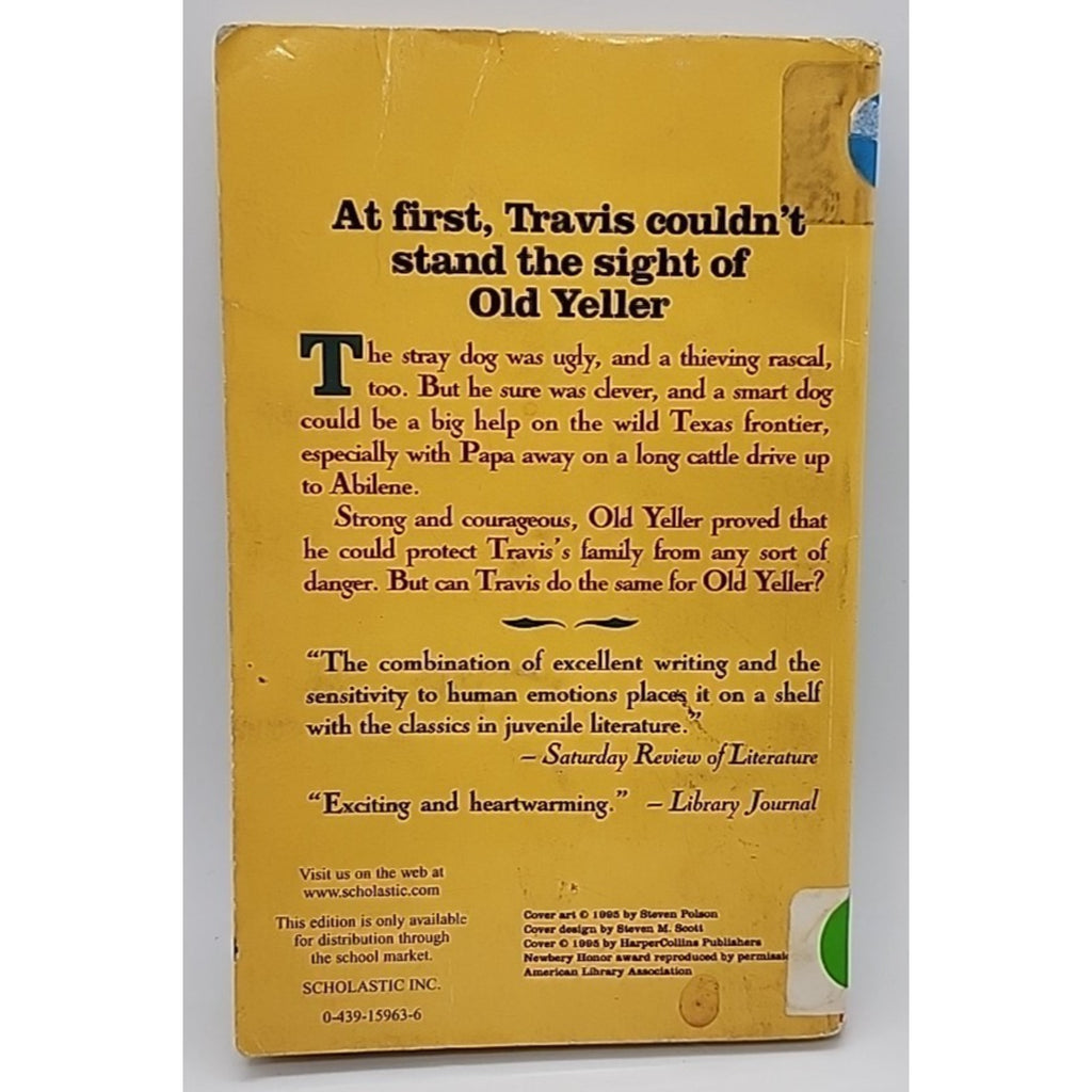 Fred Gipson Old Yeller Book (Paperback)
