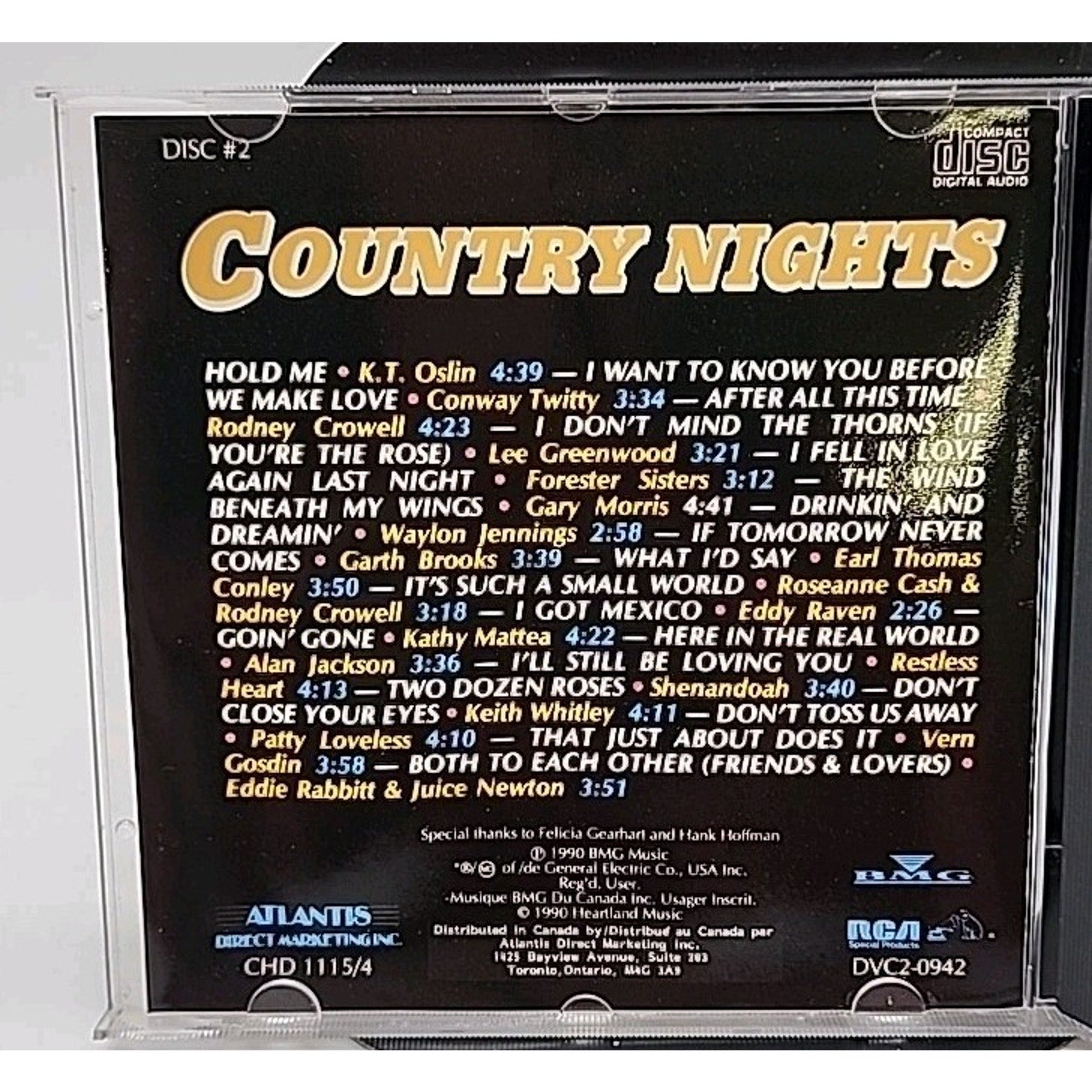 Country Nights (Disc #2 ONLY) BY Various Artists (CD, 1990)