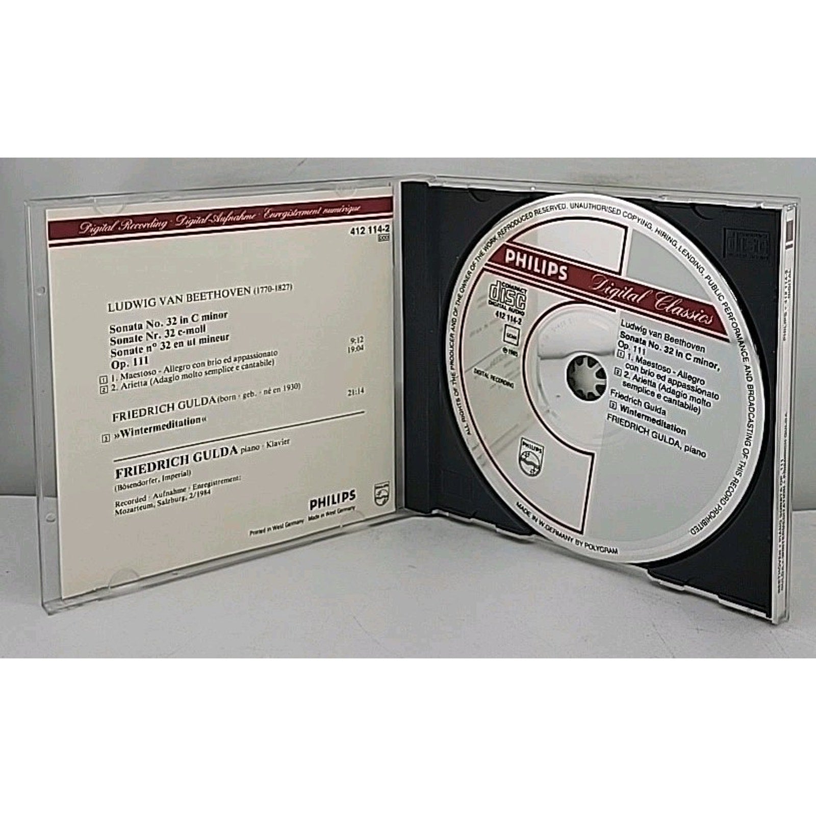 Beethoven: Piano Sonata No 32; by Gulda, Friedrich (CD, 2009)
