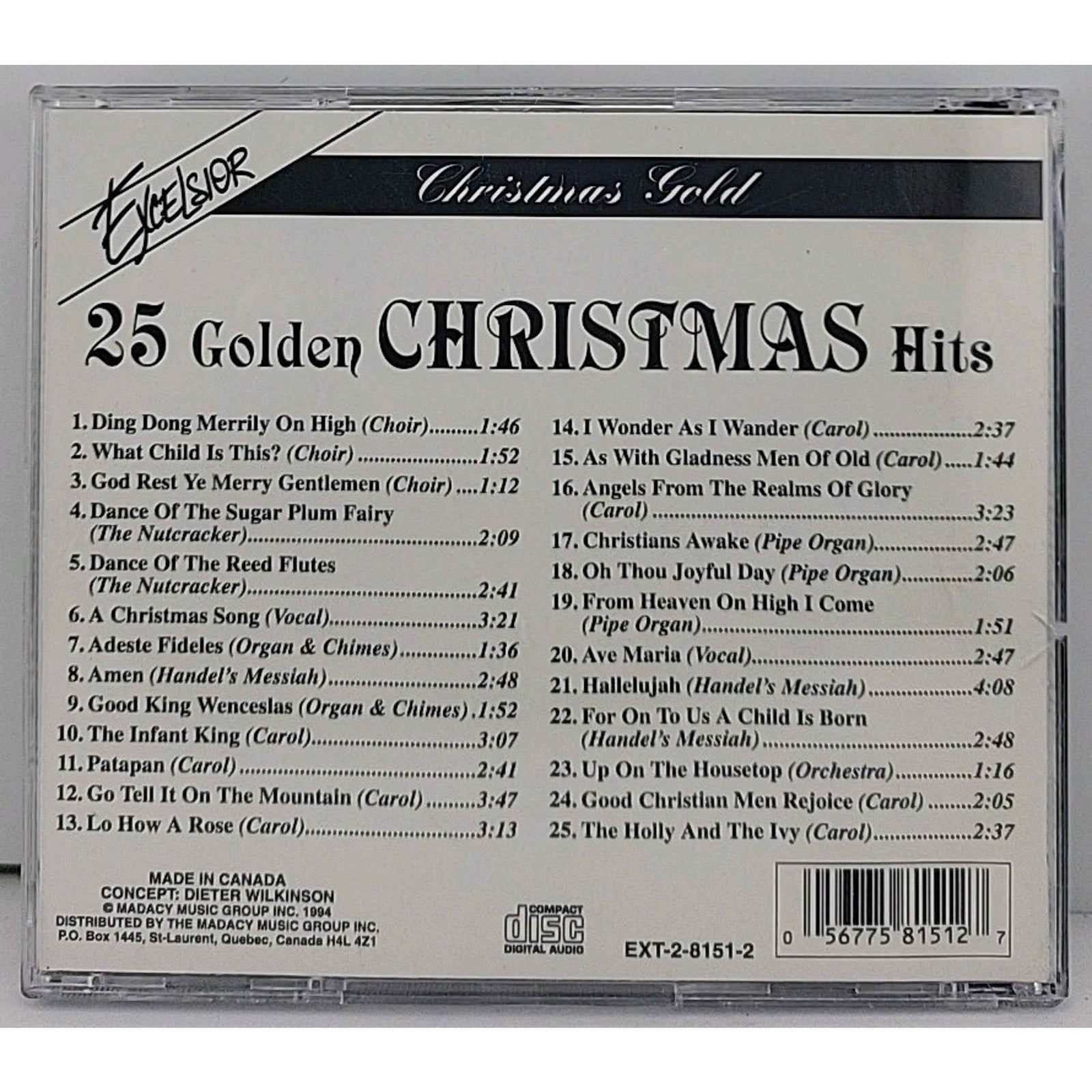Excelsior Christmas's Gold 25 Golden Christmas Hits Music CD