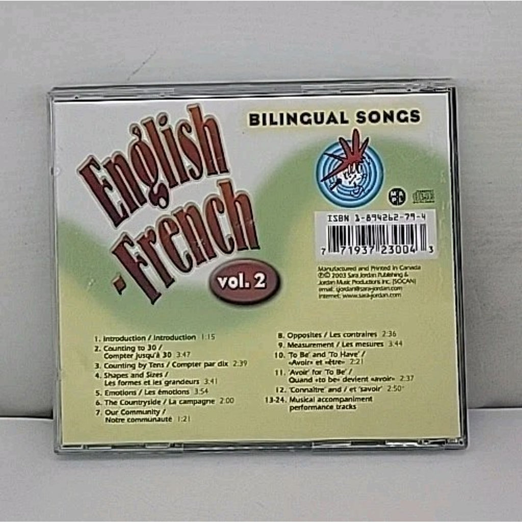Bilingual Songs: English-French 2 by Sara Jordan (CD, 2009)