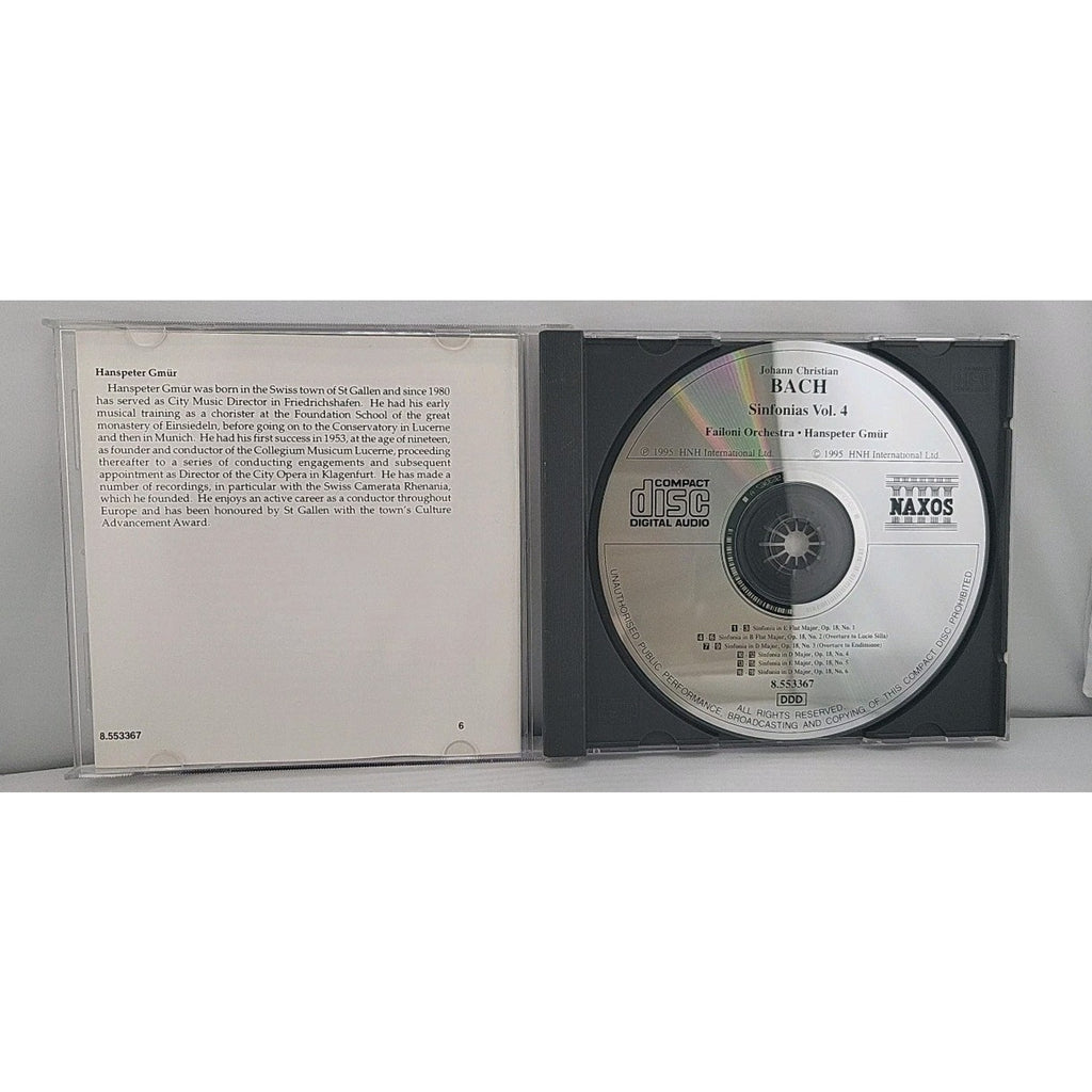 Sinfonias Vol. 4 by Bach, J.S. / Gmur / Failoni Orchestra (CD, 1996)