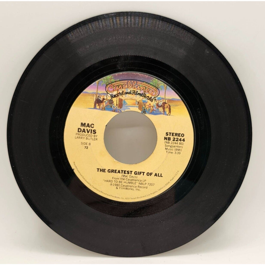 It's Hard to Be Humble / The Greatest Gift of All By Mac Davis (Record) NB 2244