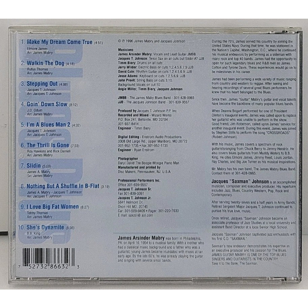 James Guitar Mabry & Jacques Saxman Johnson - Blues Plus CD 1996 Electric Blues