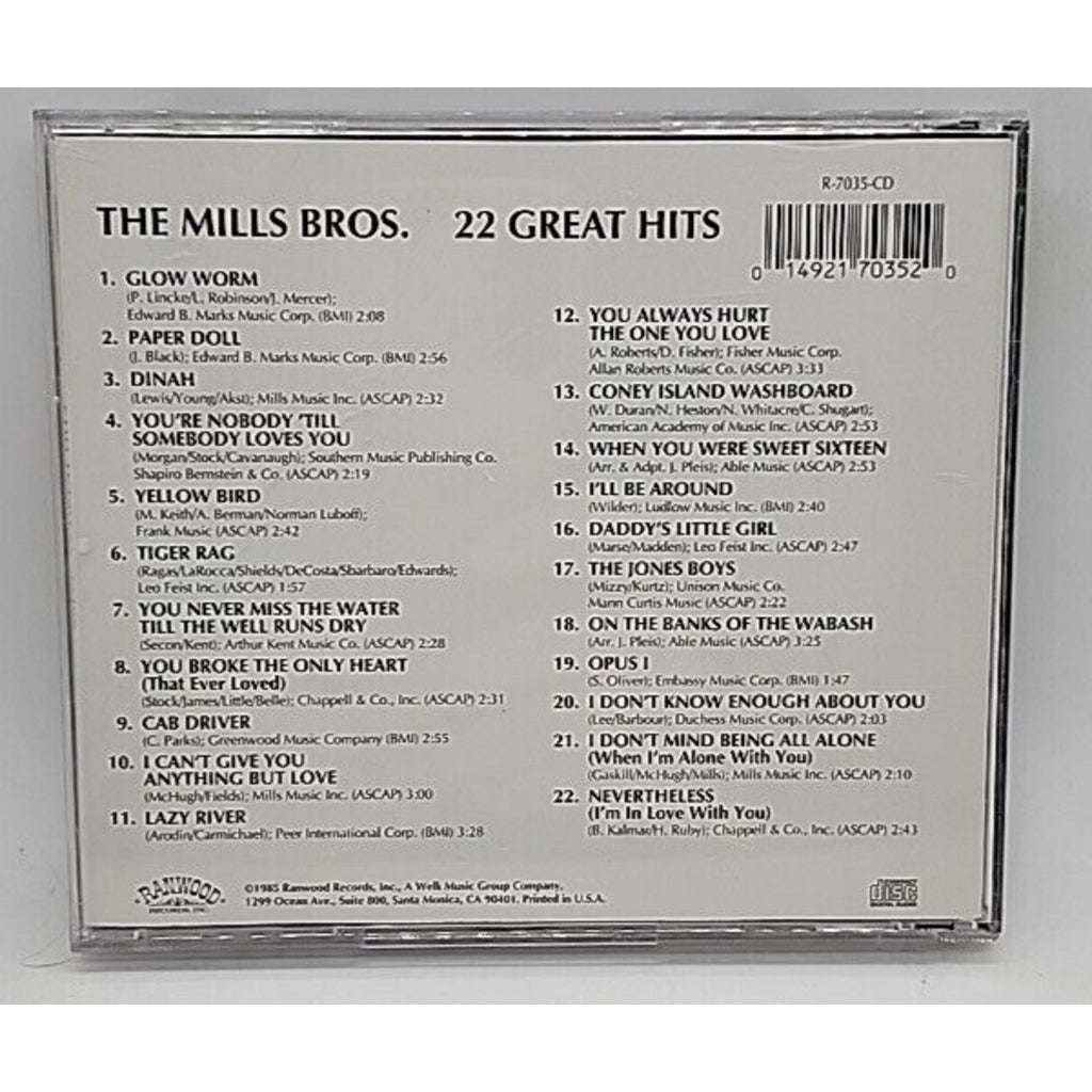 22 Great Hits by Mills Brothers (CD, 1991)