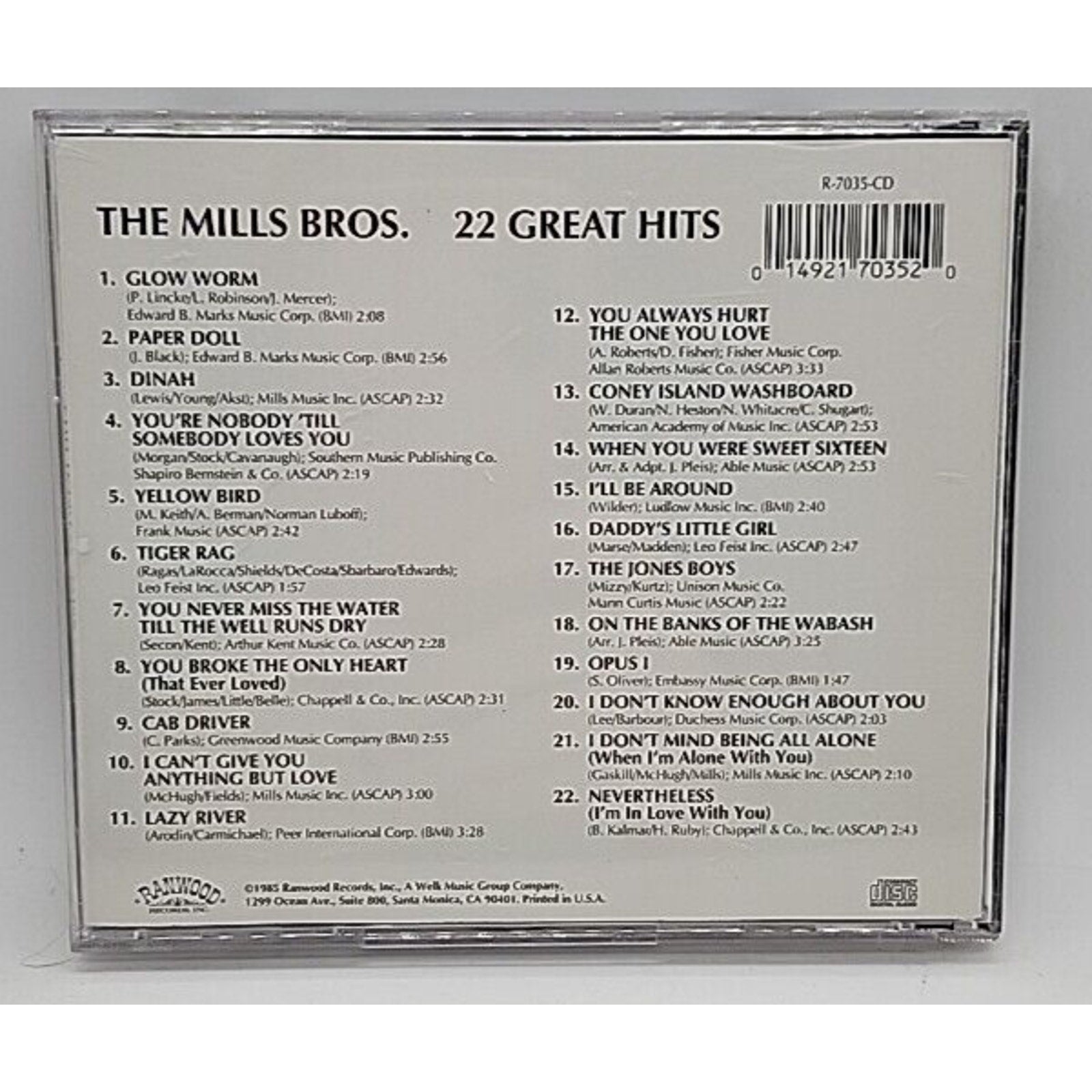 22 Great Hits by Mills Brothers (CD, 1991)