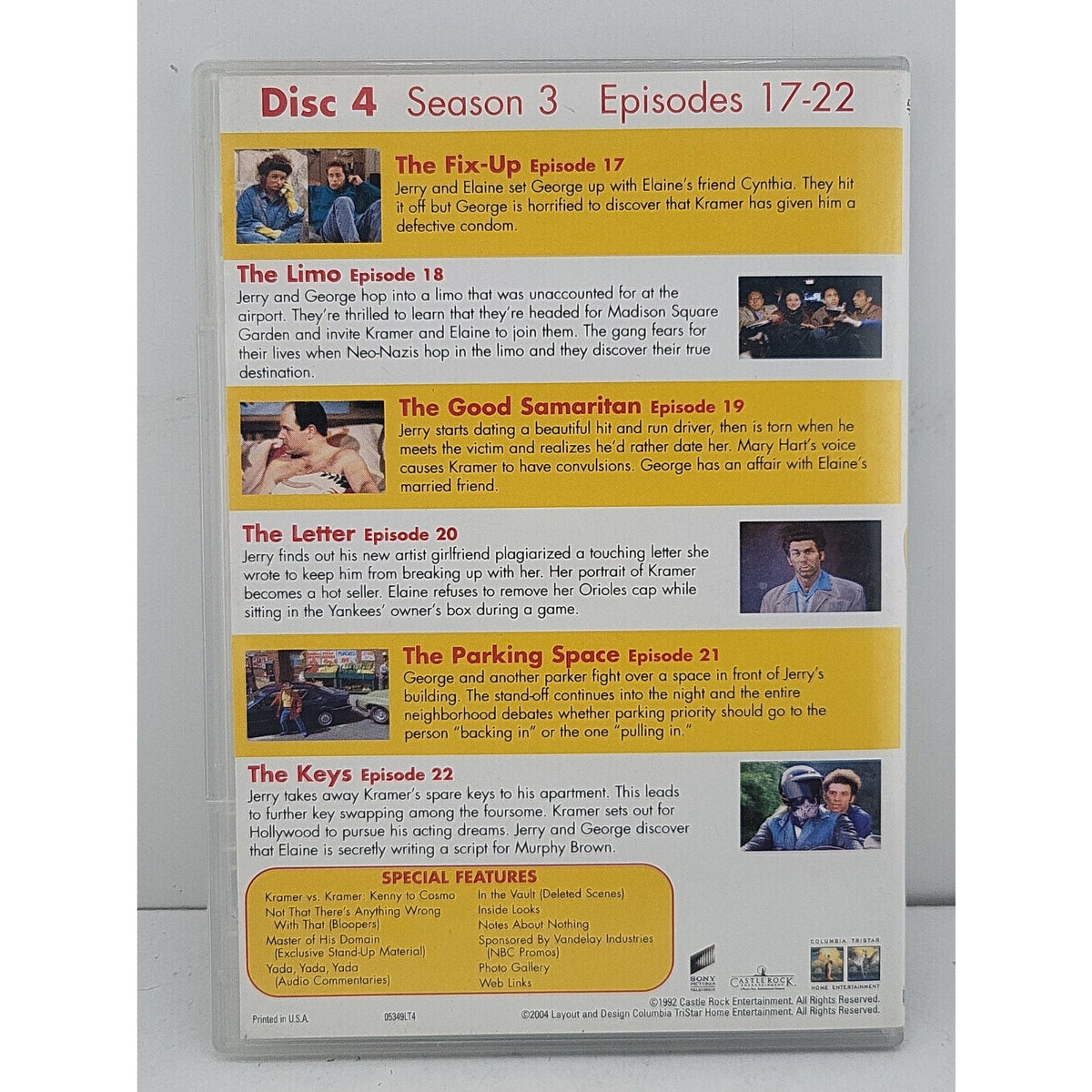 Seinfeld Disc 4 Season 3 Episodes 17-22 DVD