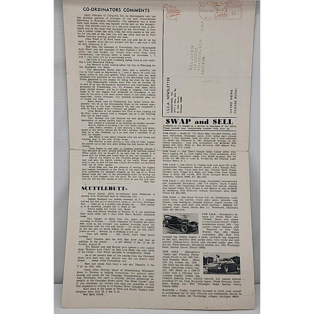 ISCA Newsletter October 1968 Volume IX Number 2