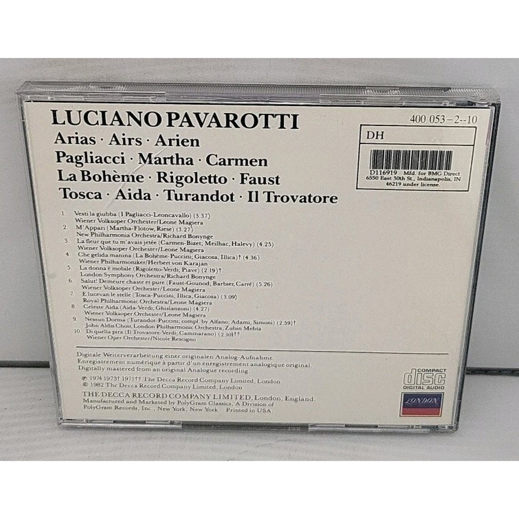 Favorite Tenor Arias by Pavarotti, Luciano (CD, 1990)
