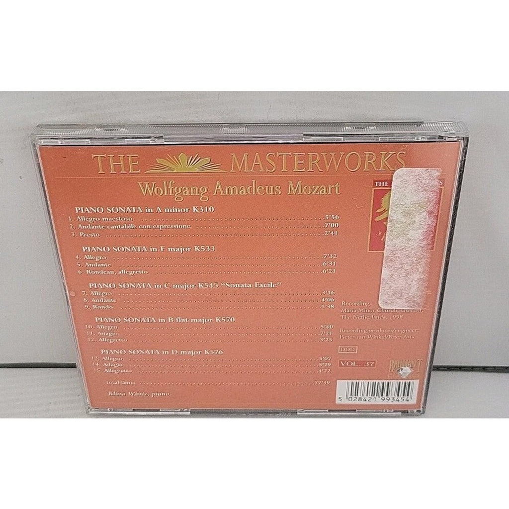 The Masterworks - Wolfgang Amadeus Mozart Vol. 37 Piano Sonatas CD