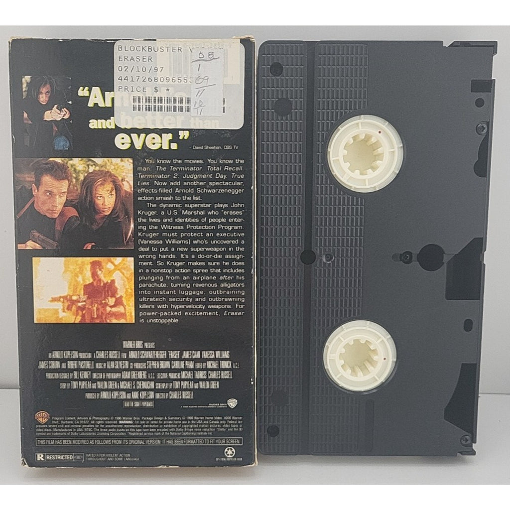 Eraser / Movie (VHS, 1996) *Acceptable*