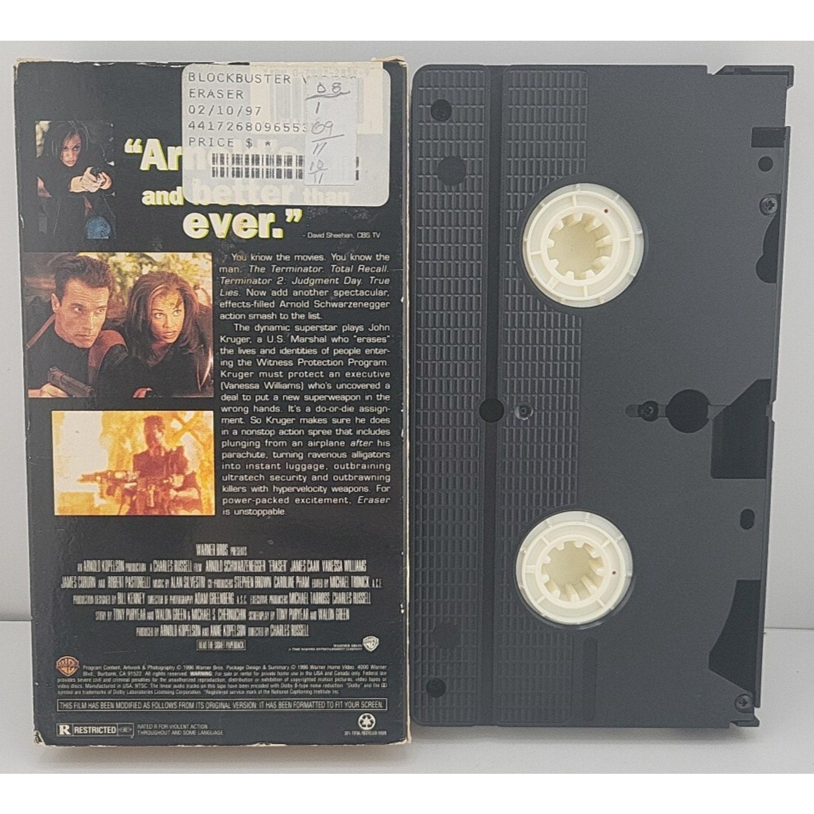 Eraser / Movie (VHS, 1996) *Acceptable*