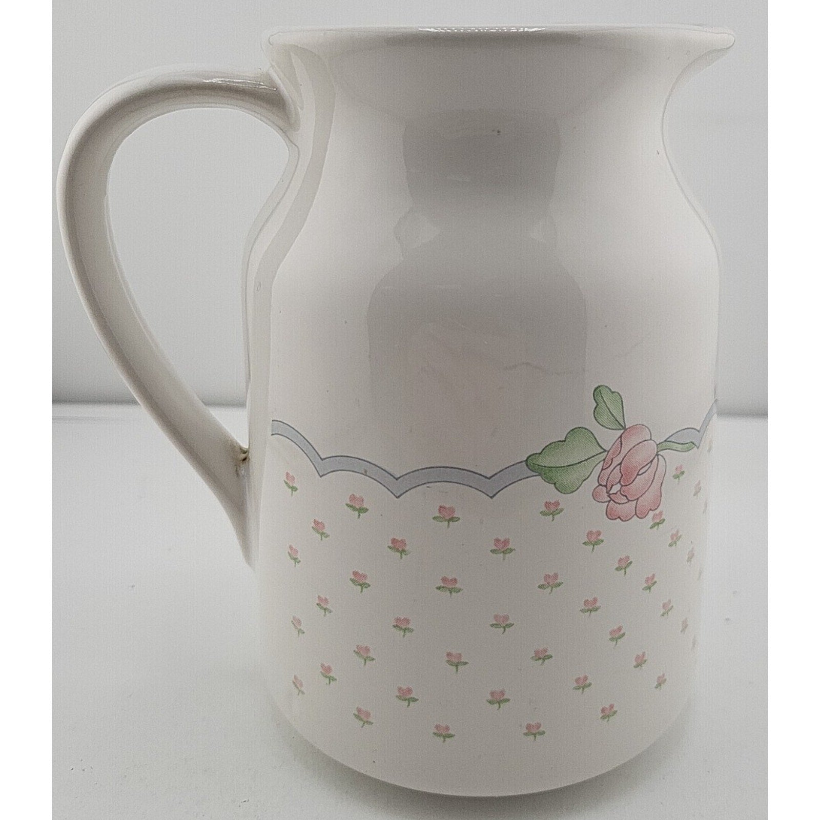 Sango #3793 Rose Chintz Ceramic Pitcher / Vase 6" Made In Taiwan