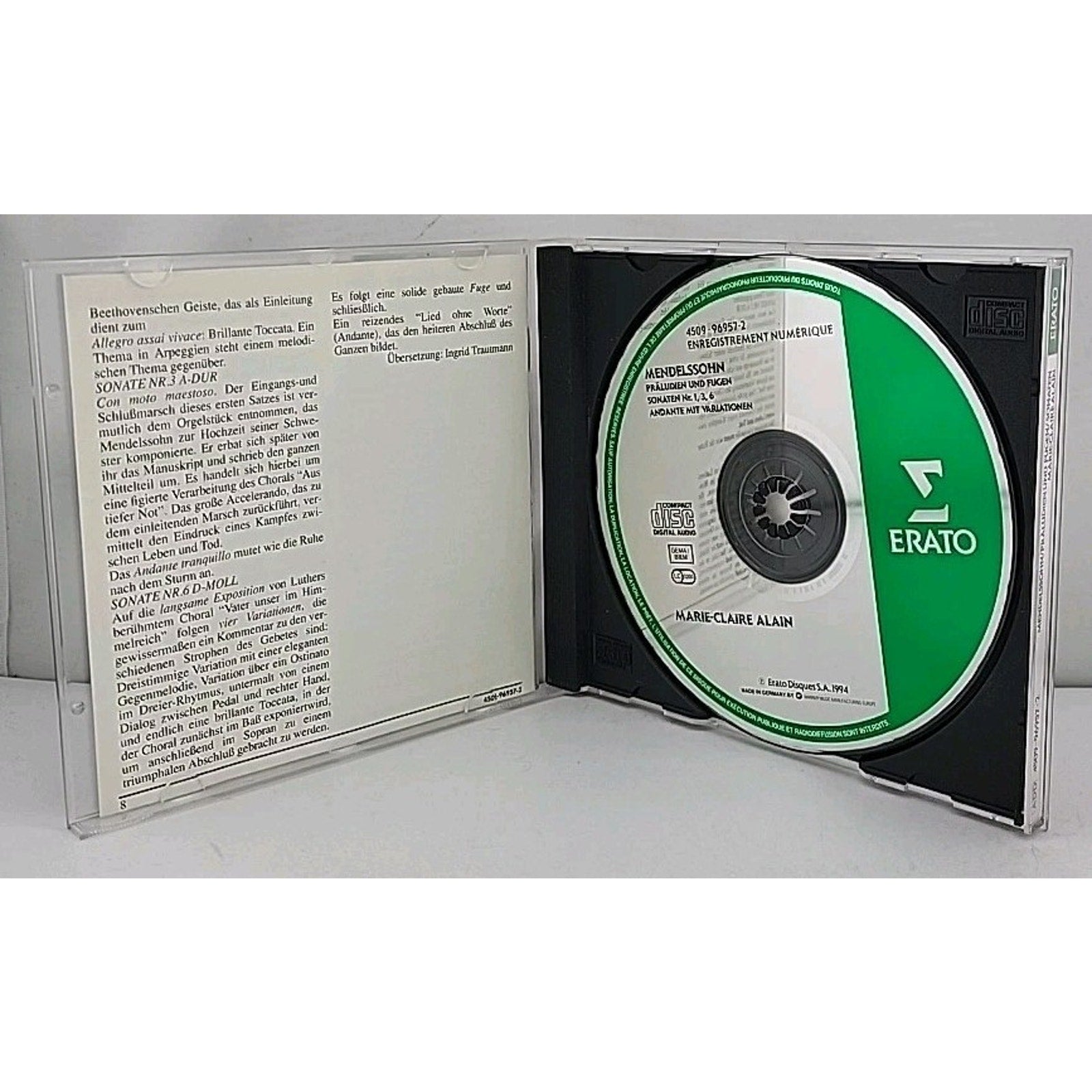 Marie-Claire Alain Felix Mendelssohn: Prelude & Fugue; Sonatas; Andante With