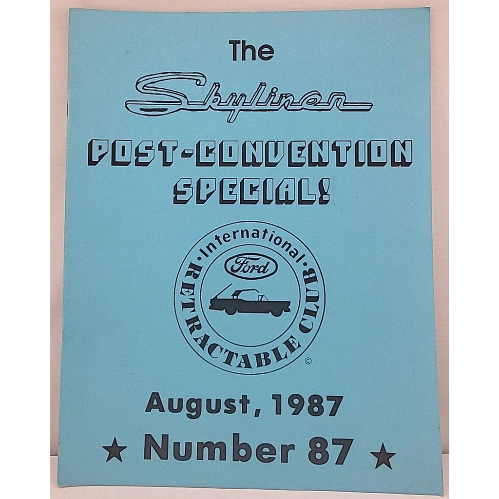 The Skyliner - International Retractable Club - August 1987 Number 87