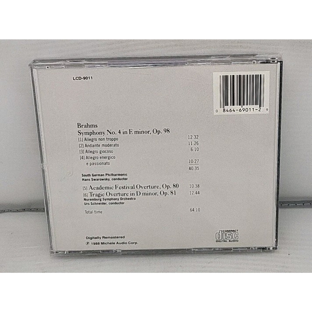 Scarborough Classics Brahms Symphony No. 4 Academic Festival (Music CD 1988)