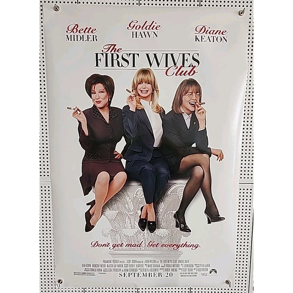 First Wives Club Movie Poster 27x40 Bette Midler, Goldie Hawn, Diane Keaton
