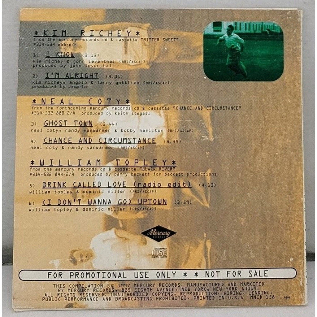 Mercury New Music Sampler CD Kim Richey, Neal Coty, William Topley 1997 Promo