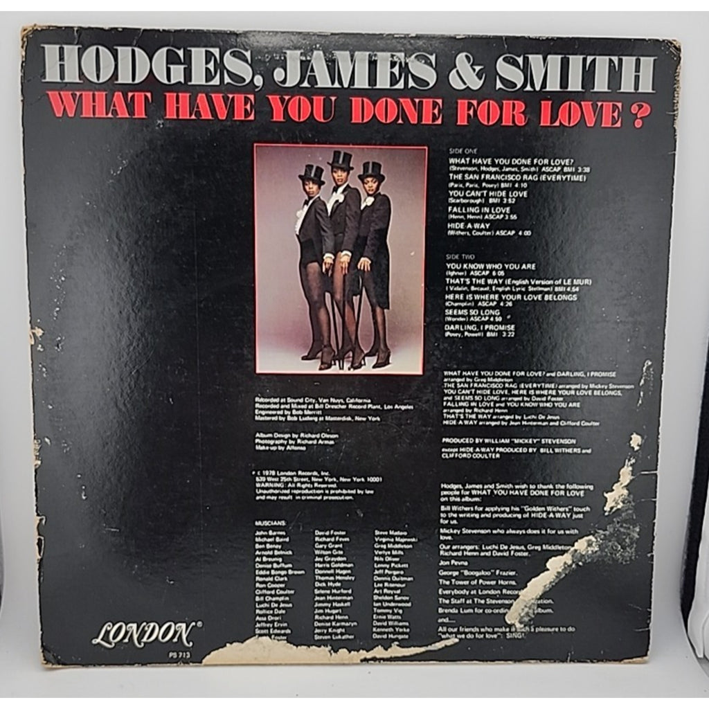 Hodges, James & Smith – What Have You Done For Love? - 1978 Vinyl LP
